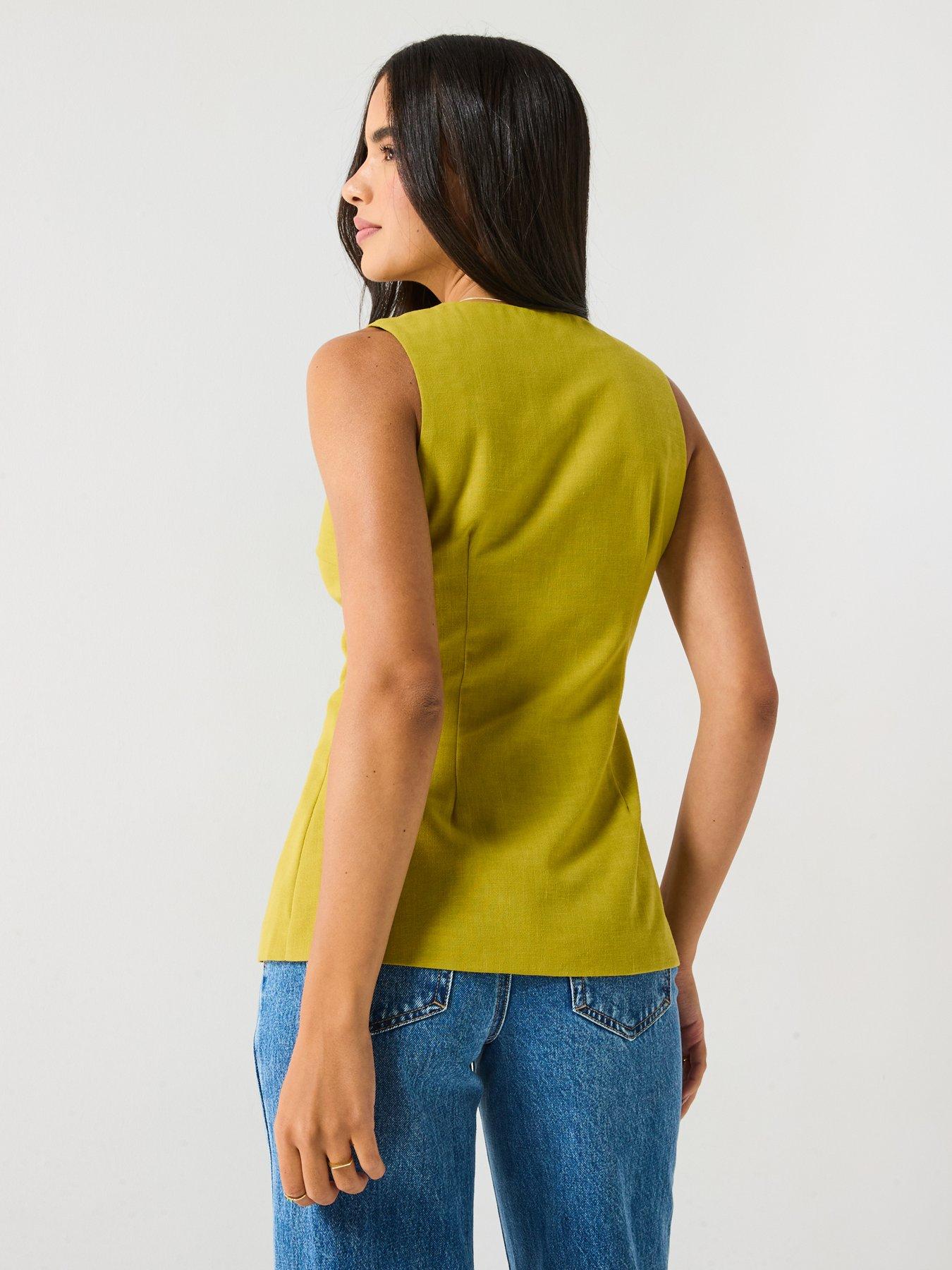 vero-moda-josie-waistcoat-greenstillFront