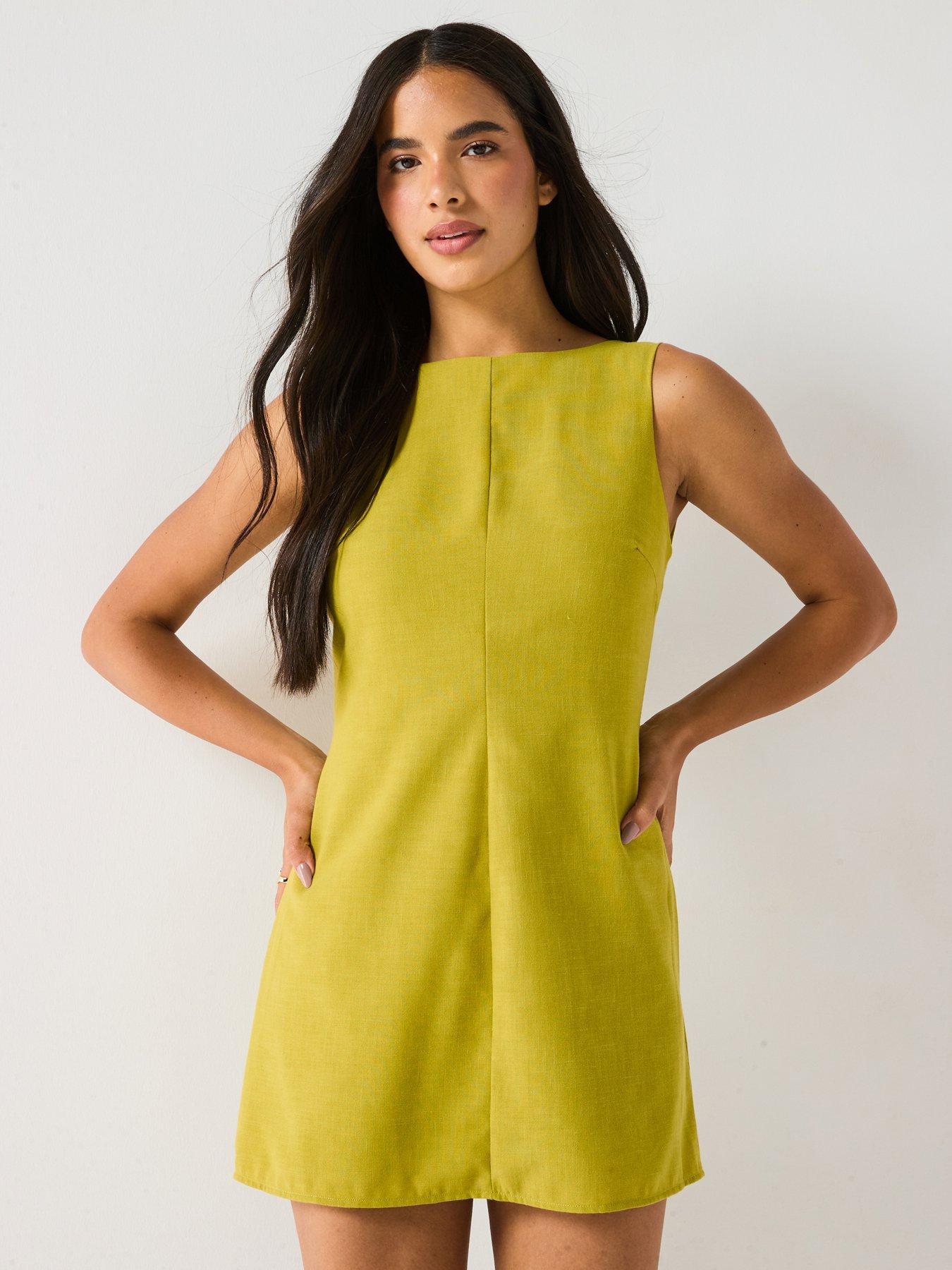 Vero Moda Josie Open Back Short Dress - Green