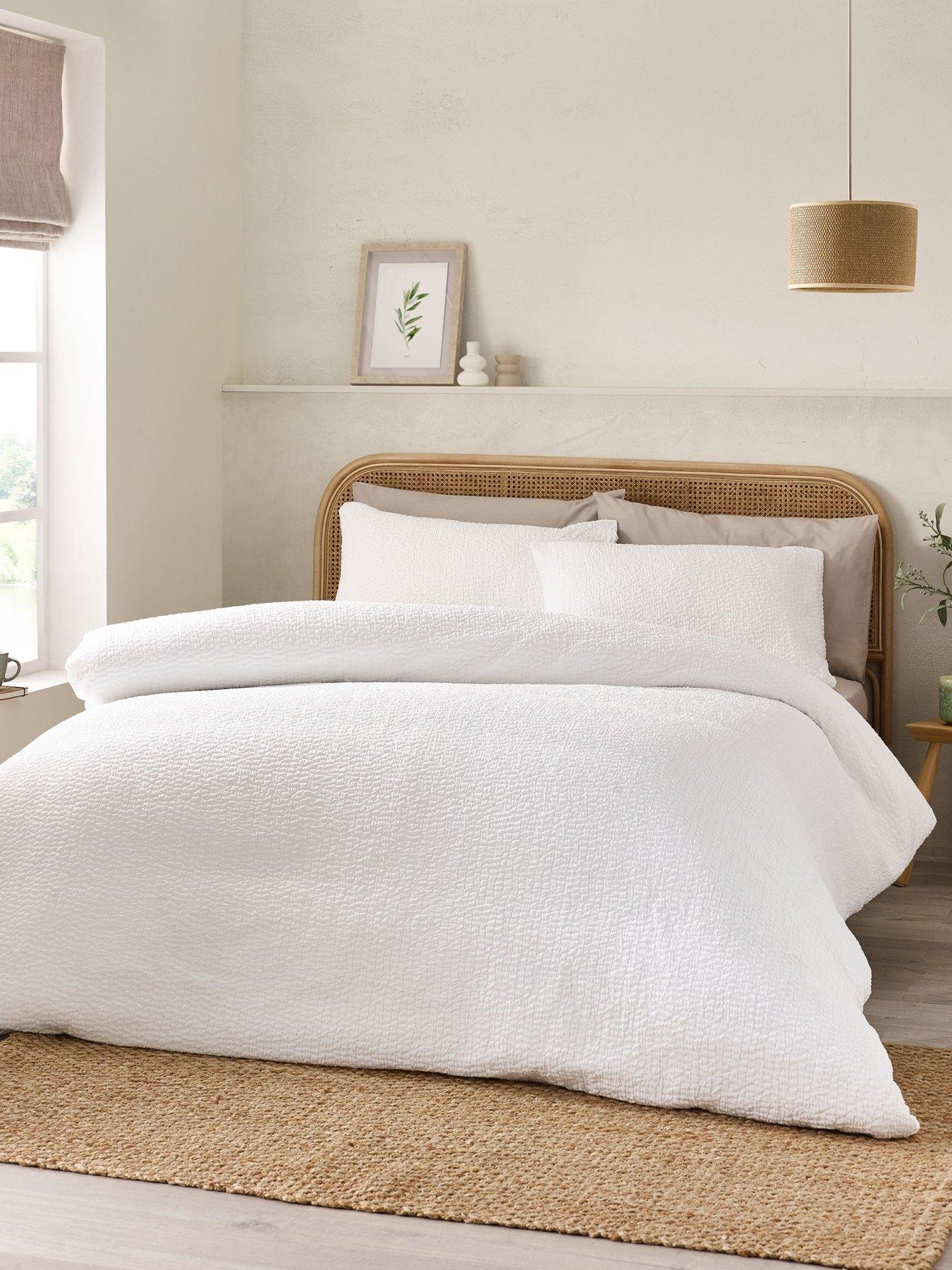 Image 1 of 5 of Catherine Lansfield Crinkle Texture Duvet Set