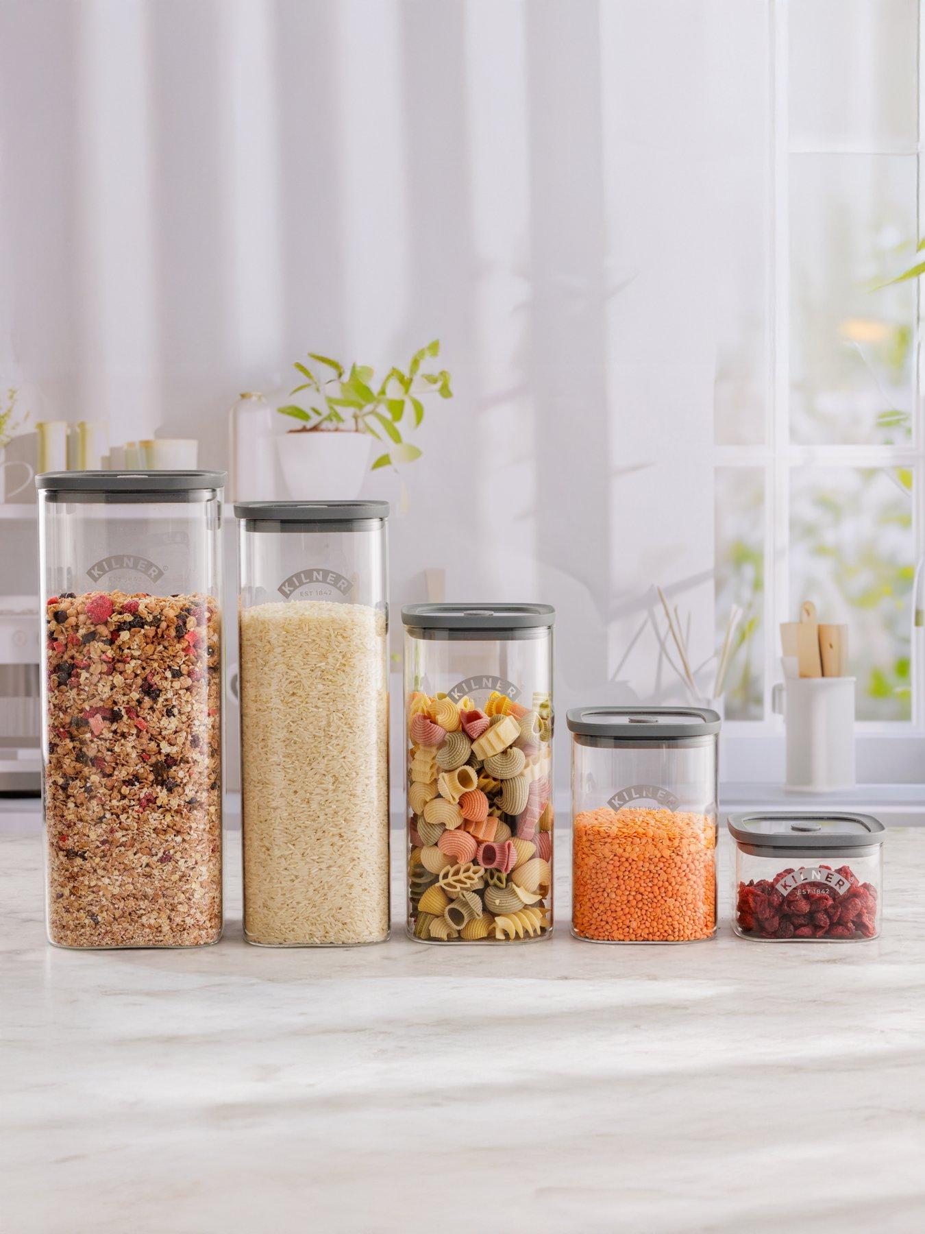 undefined Fresh Storage Set Of 2 Square Storage Jars 3.5l