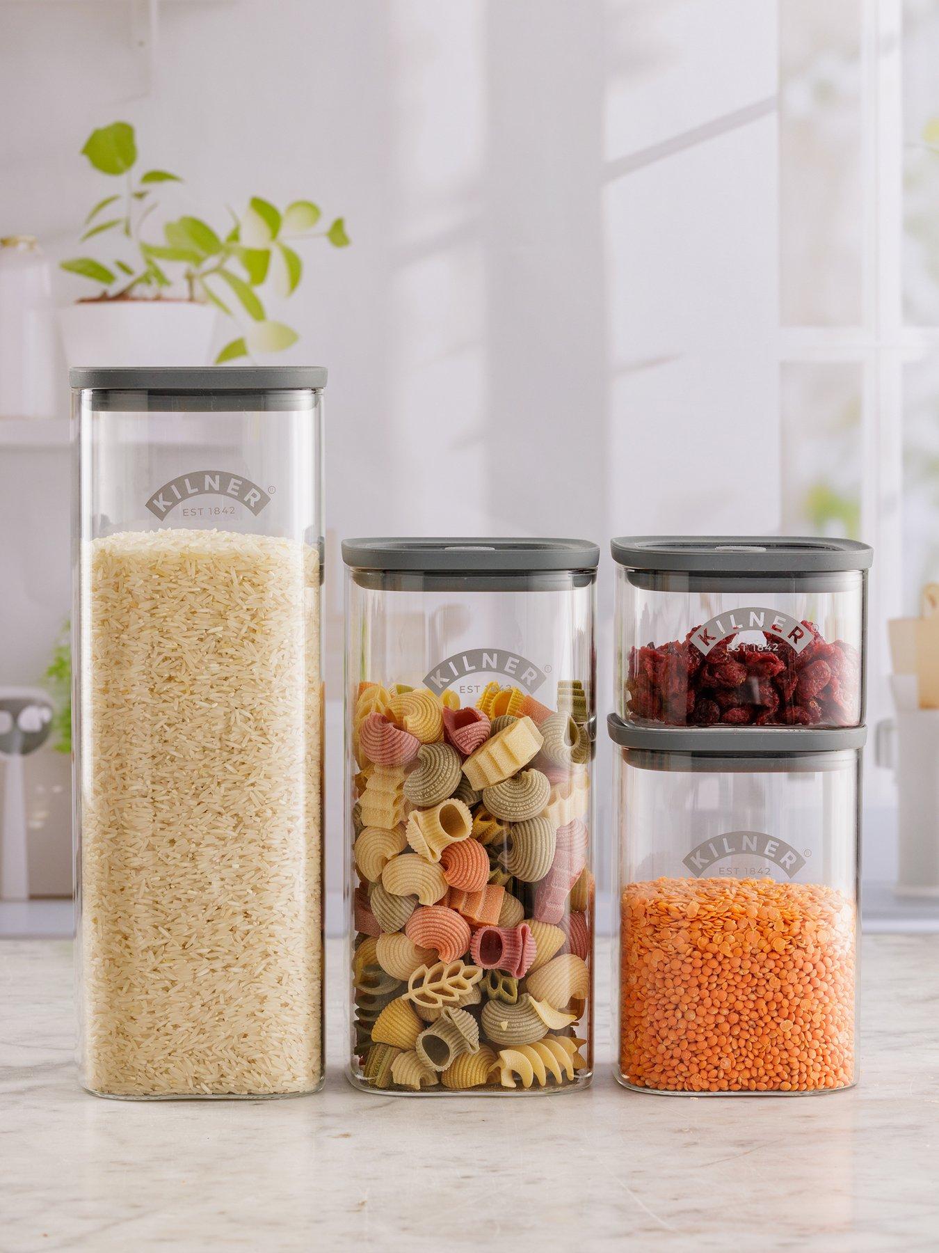 KILNER Fresh Storage 4 Piece Pantry Set 1 X 0.5 L, 1x 1l, 1 X 1.5l And 1 X 2l
