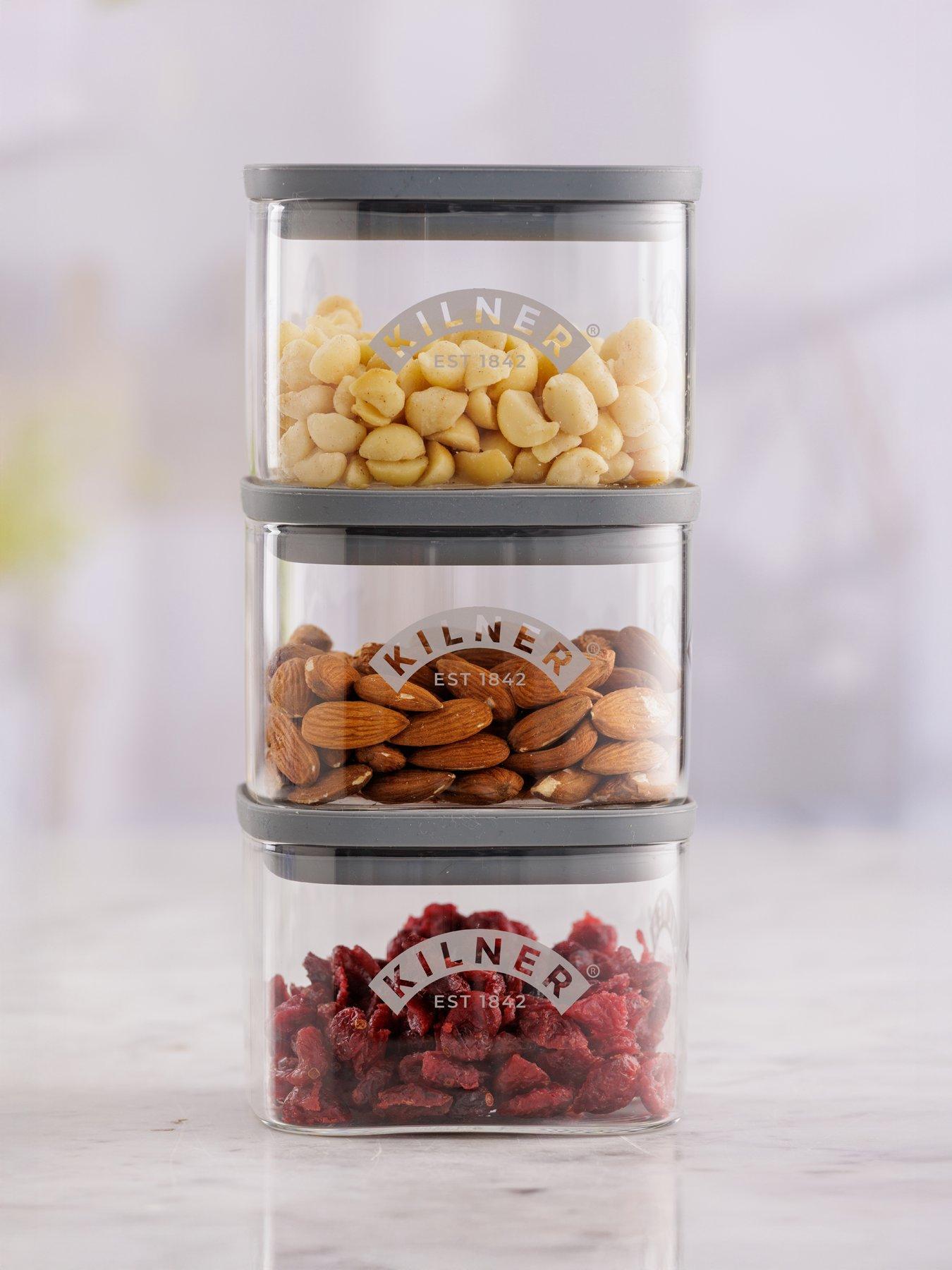 KILNER Fresh Storage Set Of 4 Square Jars 0.5l