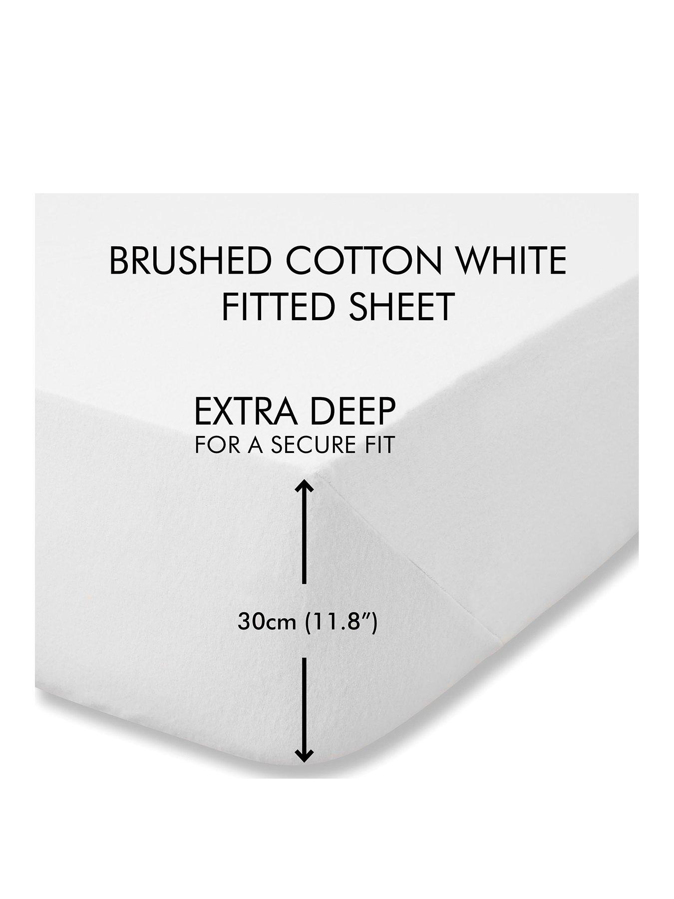 Image 2 of 4 of Catherine Lansfield Brushed Cotton Fitted Sheet- White