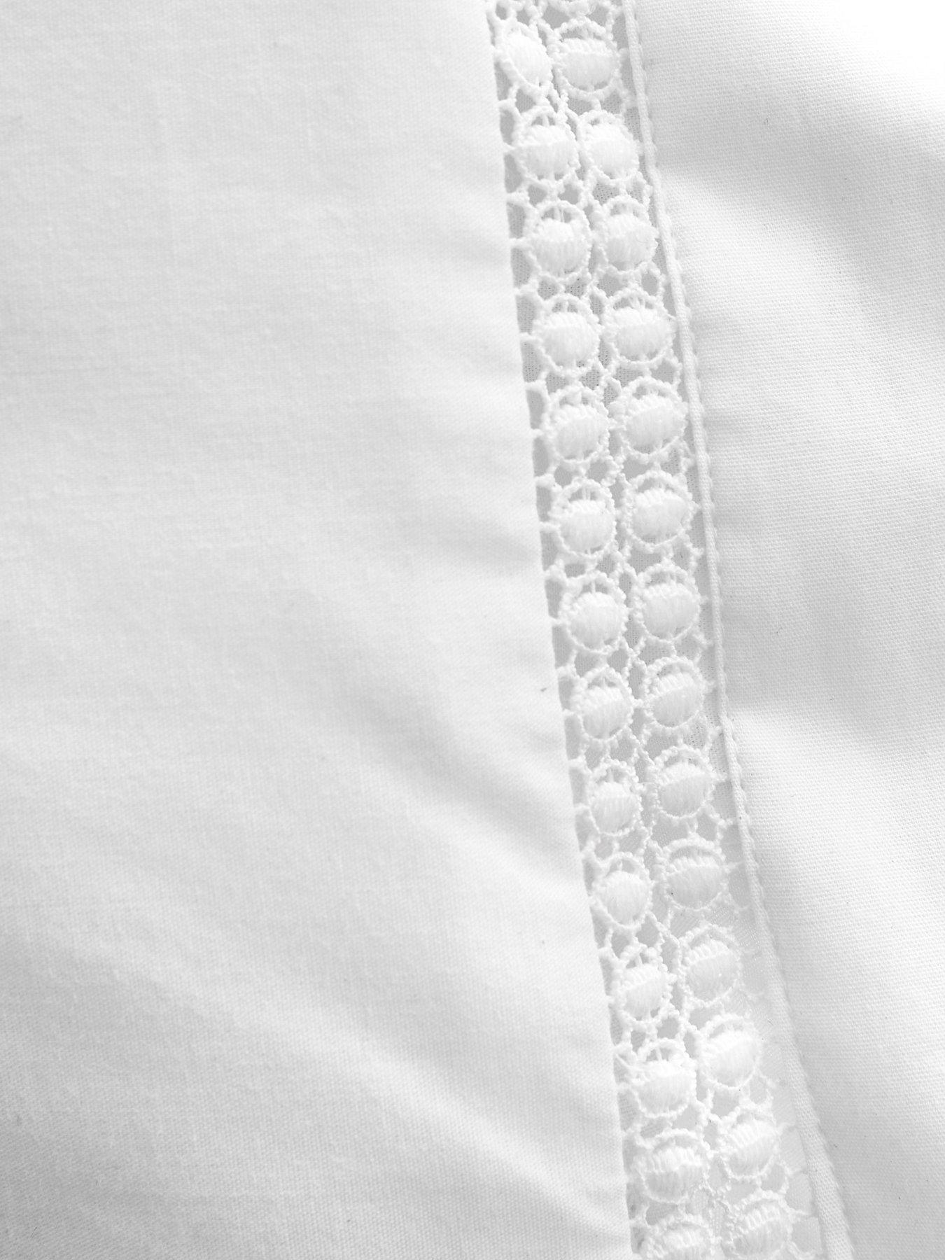 Image 5 of 6 of Bianca Oxford Lace Trim 200 Thread Count Cotton Duvet Set White