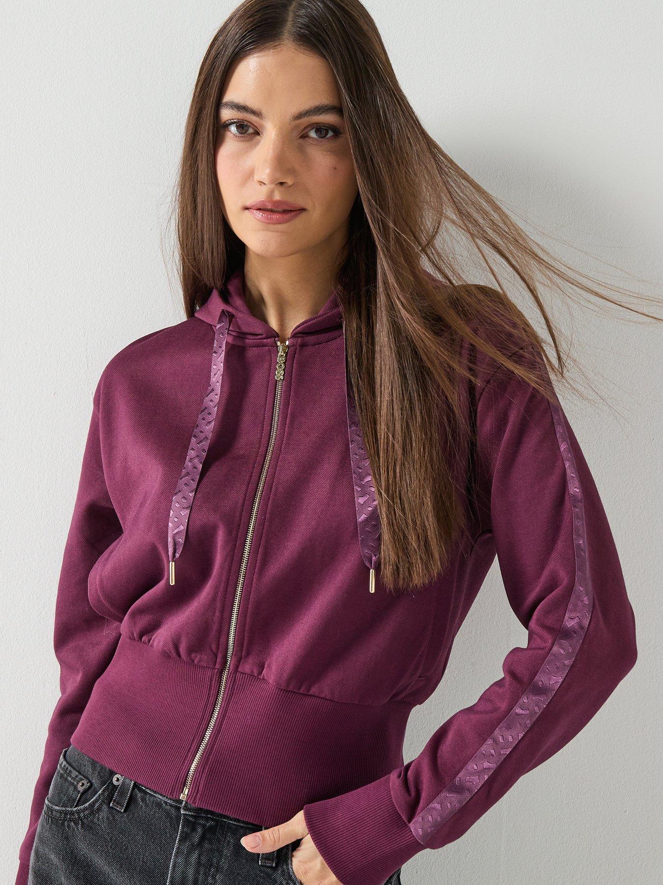 boss-zip-up-cropped-hoodie-dark-pinkfront