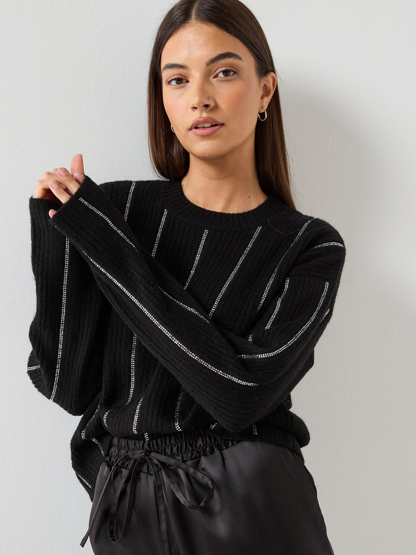 HUGO Ribbed Knitted Jumper - Black