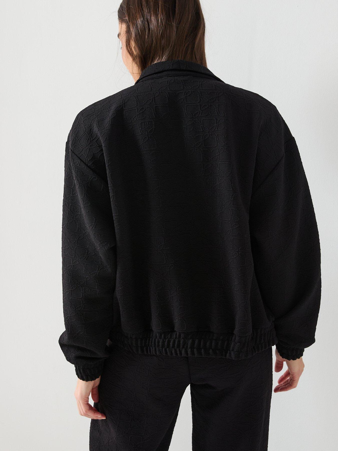hugo-zip-up-sweatshirt-blackstillFront