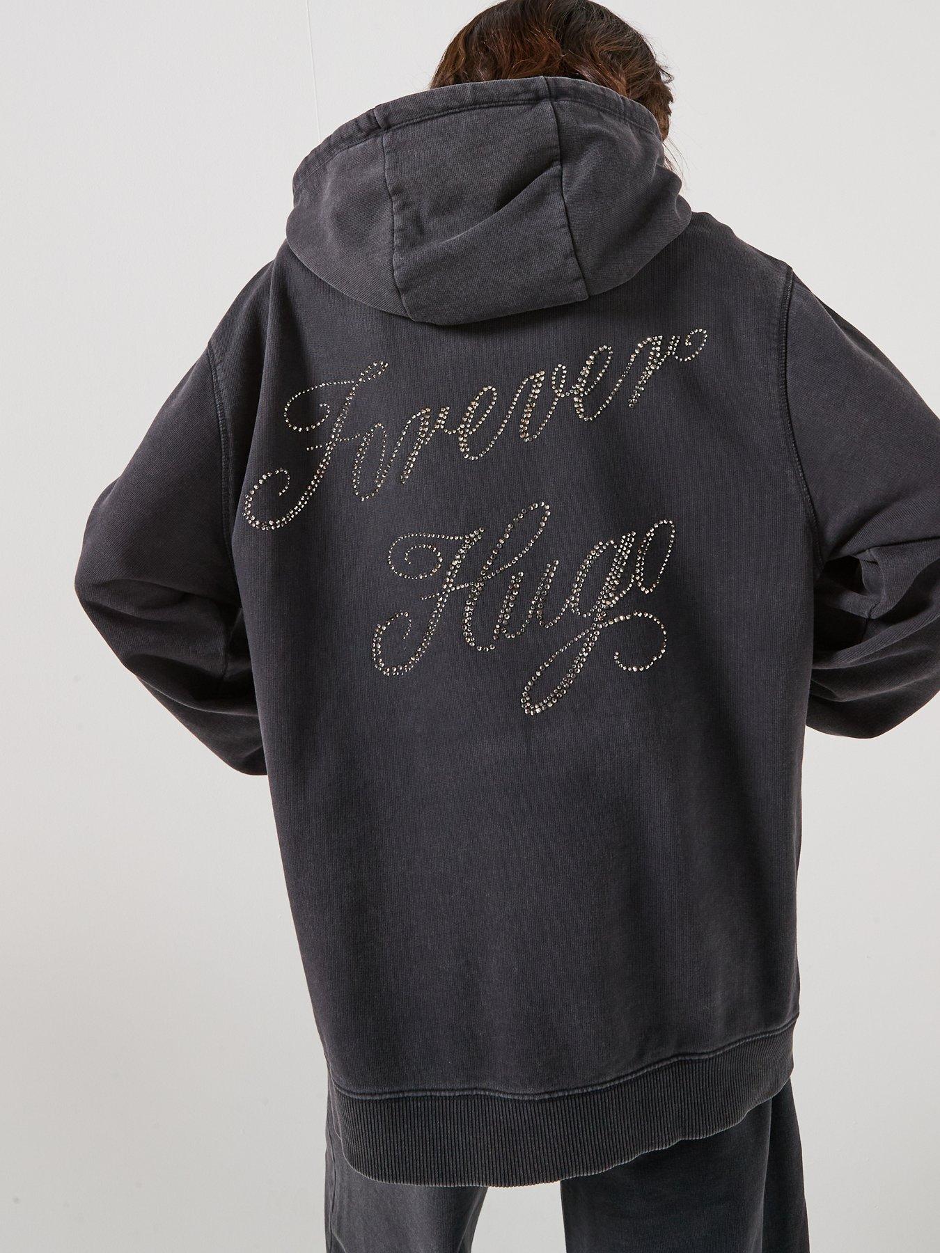hugo-oversized-hoodie-with-embellished-logo-blackfront