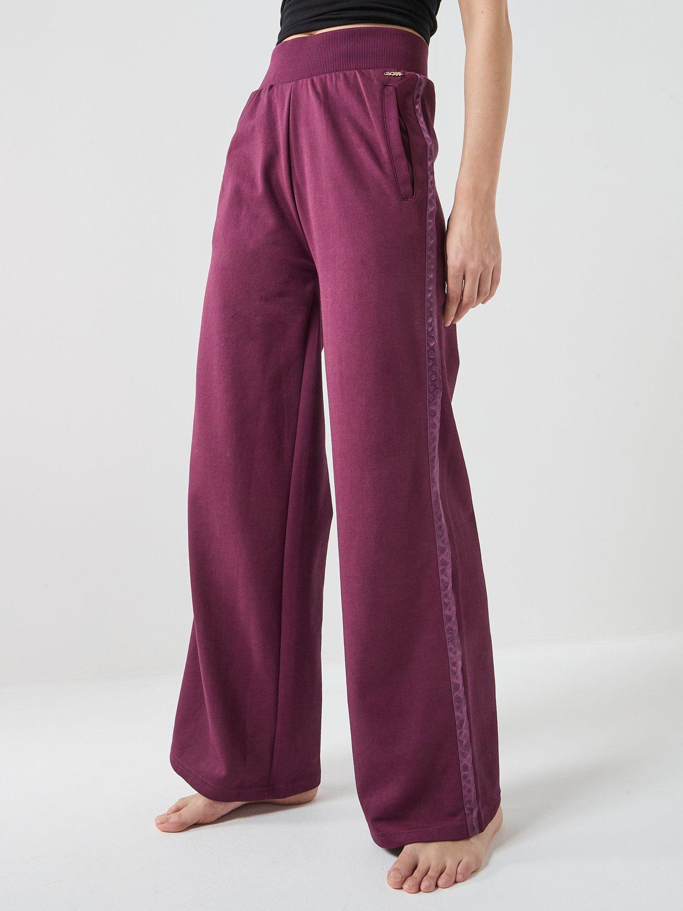 boss-flared-leg-jogger-pants-dark-pinkfront