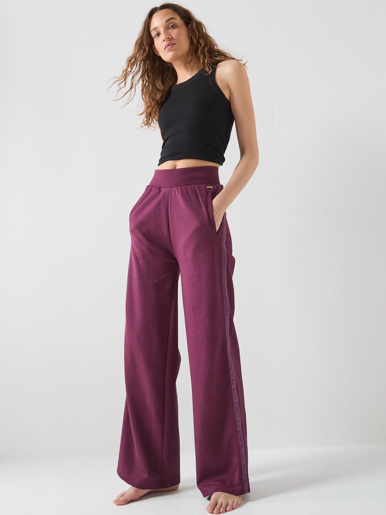 boss-flared-leg-jogger-pants-dark-pinkdetail