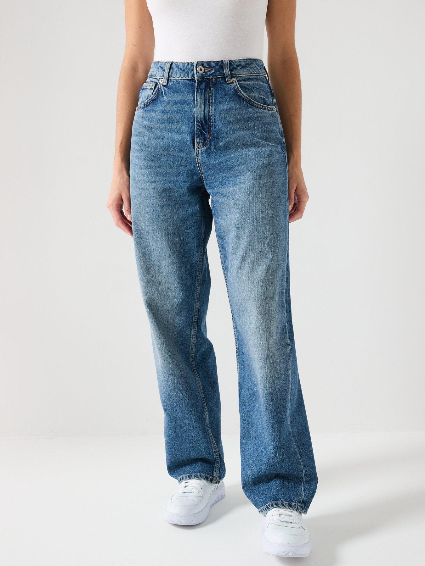 HUGO Leni Wide Leg Jeans - Medium Blue