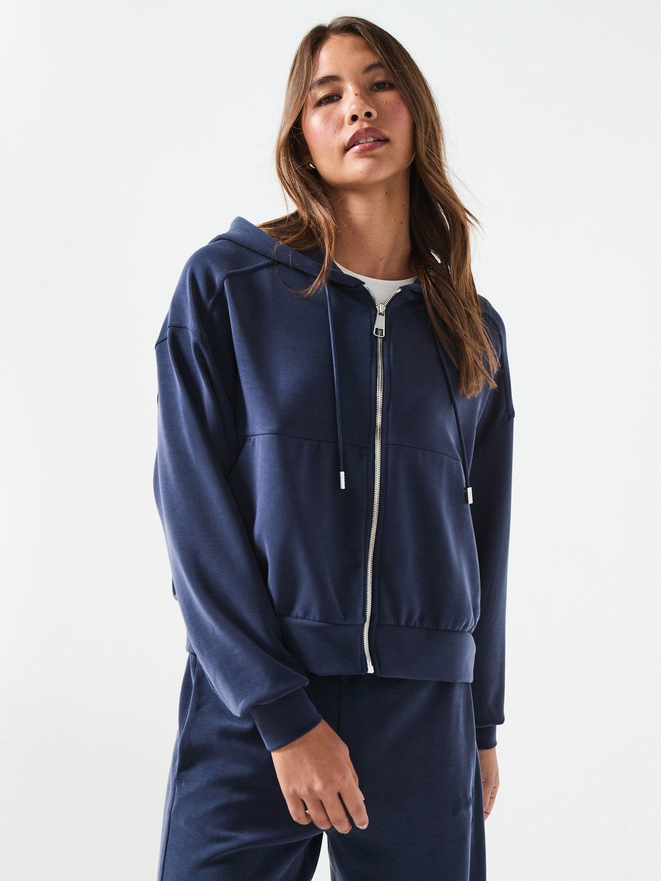 Image 1 of 6 of BOSS Elijah Zip Up Hoodie - Dark Blue