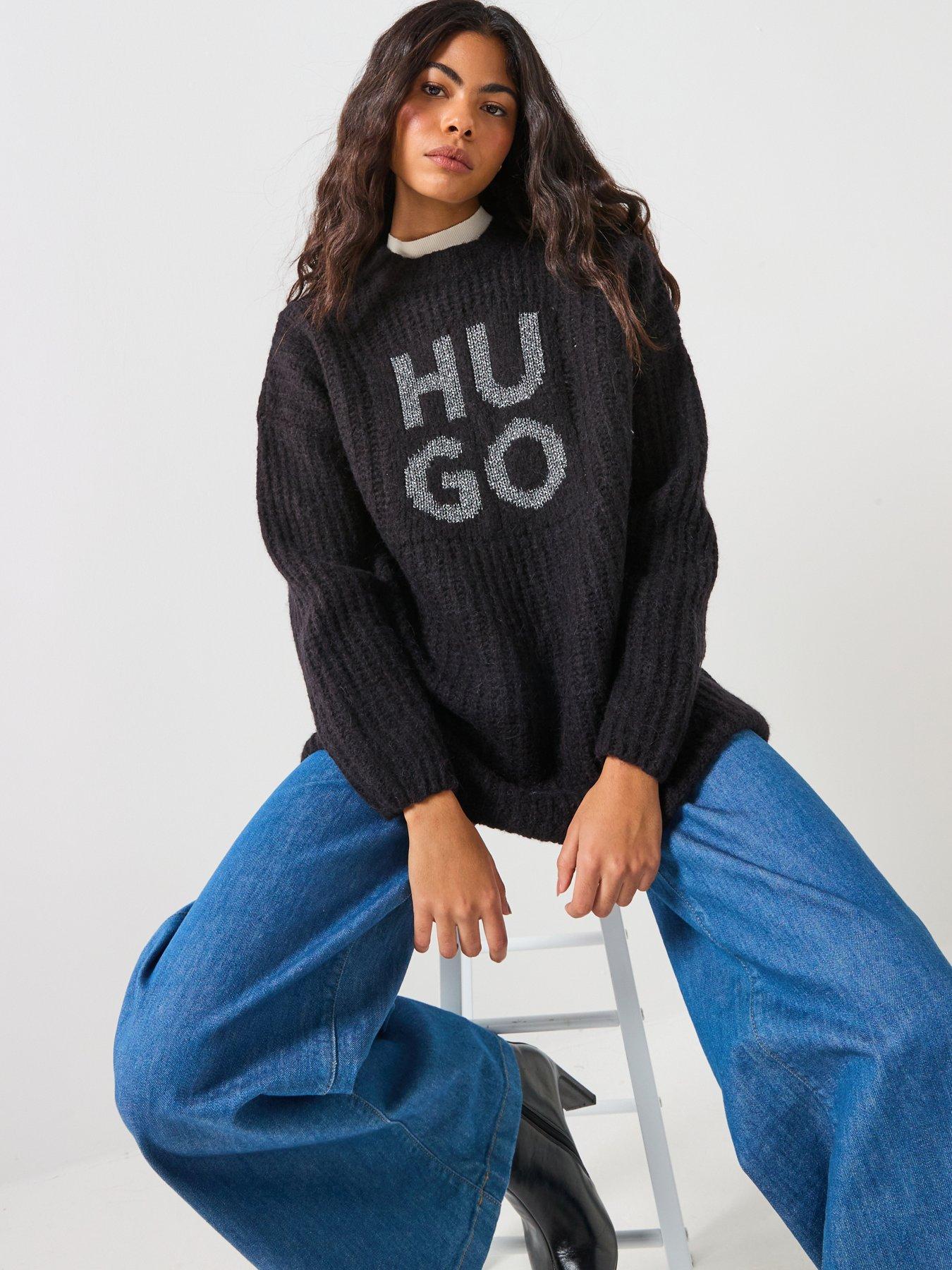 hugo-oversized-knitted-jumper-black