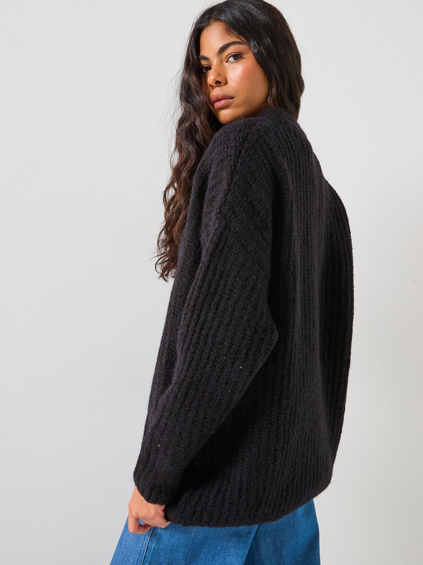 hugo-oversized-knitted-jumper-blackstillFront