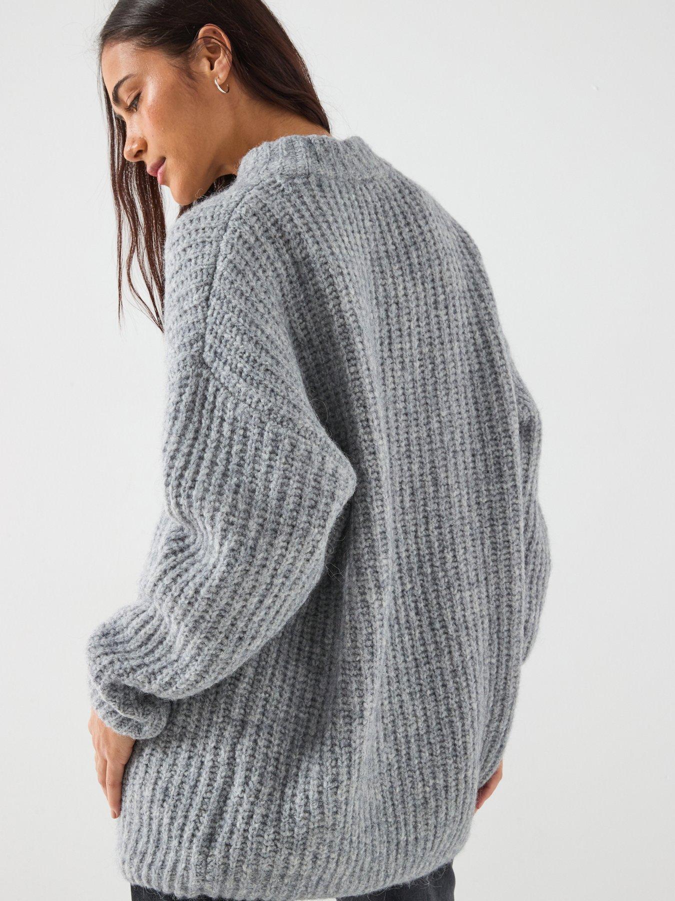 hugo-oversized-knitted-jumper-greystillFront