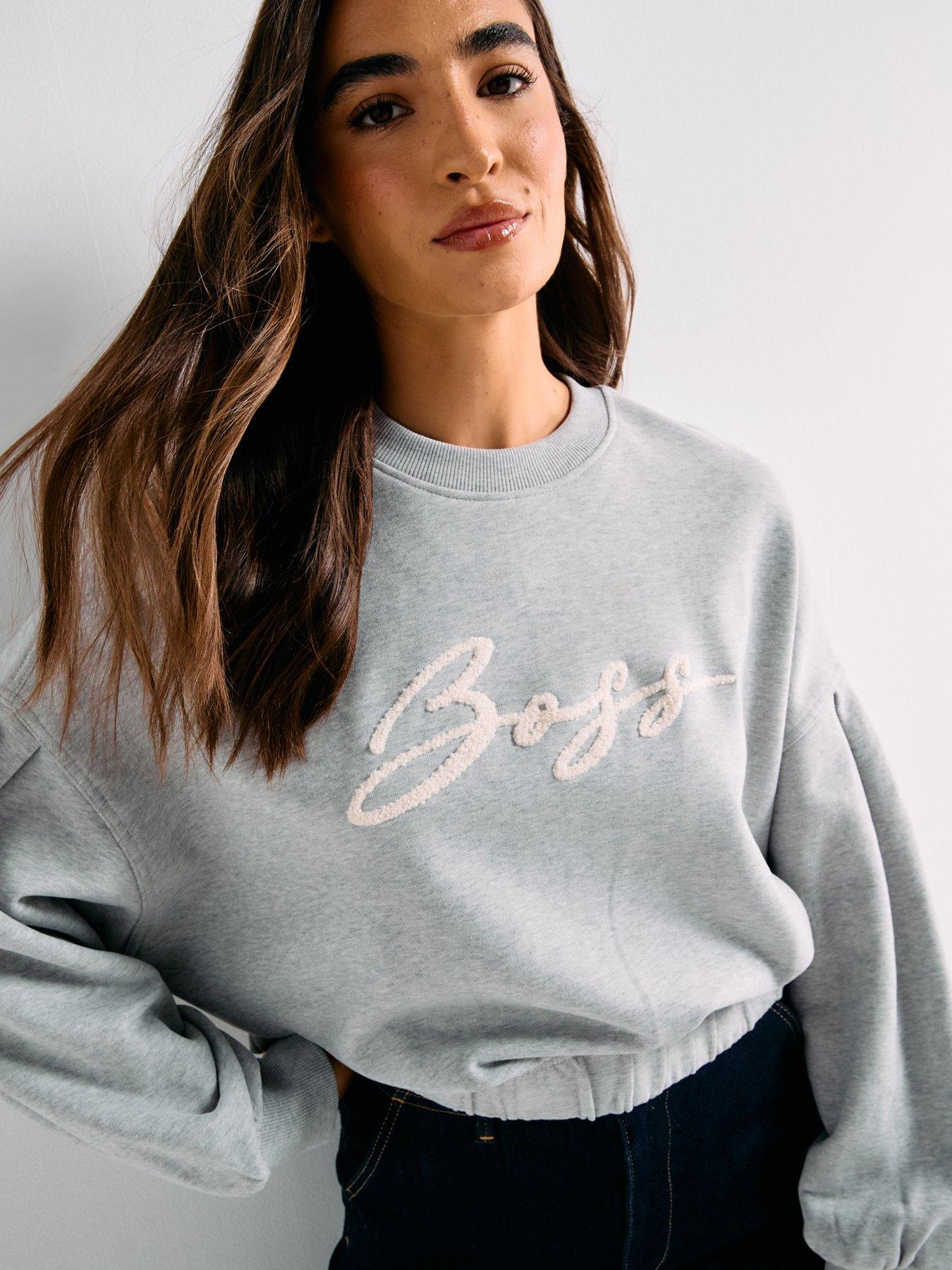BOSS Easton Crew Sweatshirt - Grey