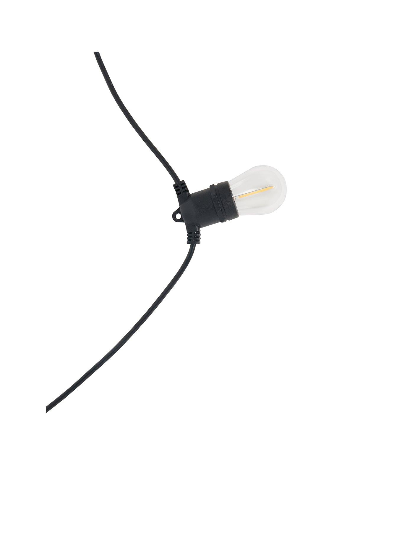 Image 3 of 6 of Zinc Wye IP44 Solar 10lt Festoon w 0.5w E27 Lamps Black - 10m overall length