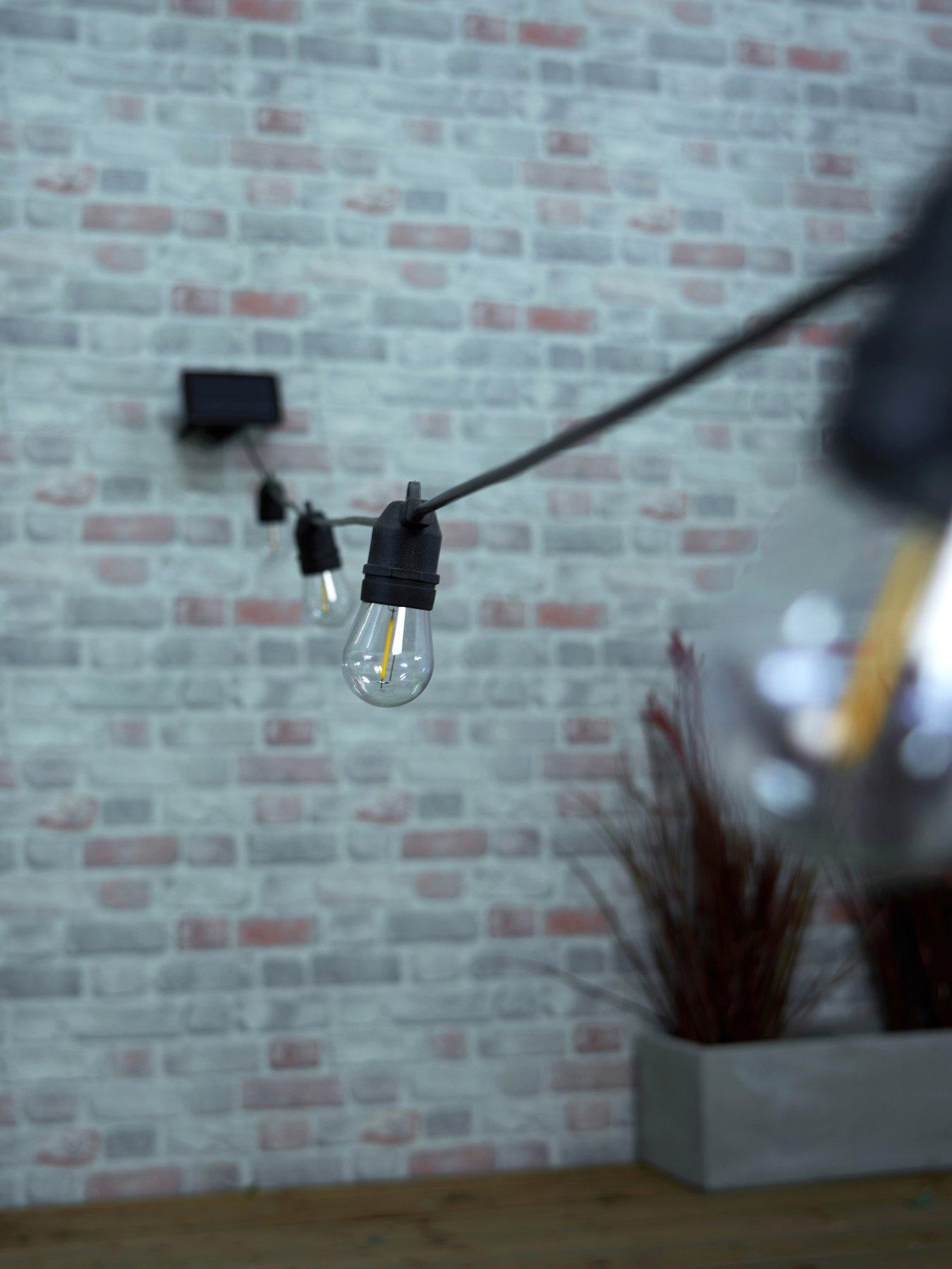 Image 6 of 6 of Zinc Wye IP44 Solar 10lt Festoon w 0.5w E27 Lamps Black - 10m overall length