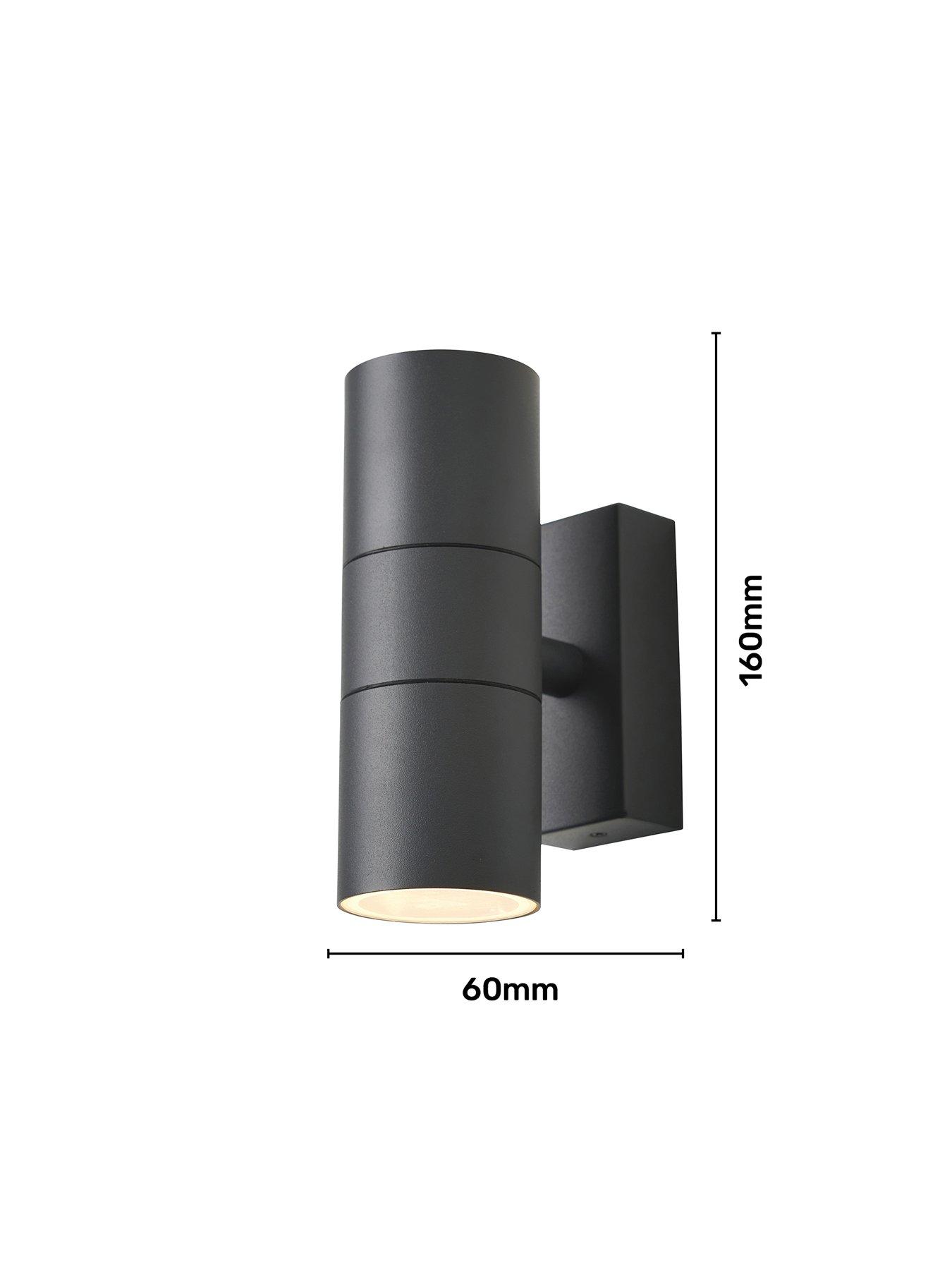Image 6 of 6 of Zinc Leto IP65 2lt GU10 Wall light Anth