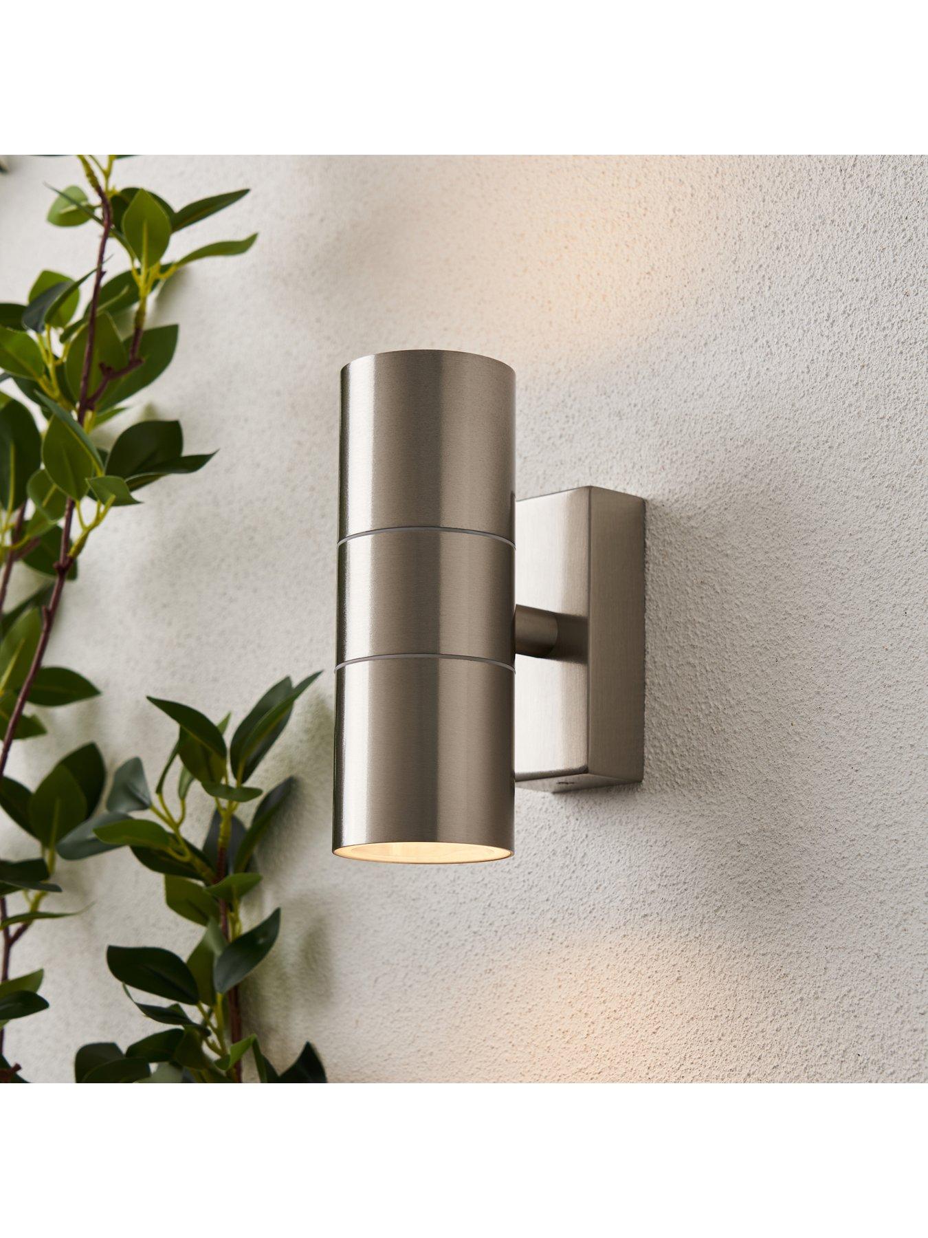 Image of Zinc Leto IP65 2lt GU10 Wall light SST