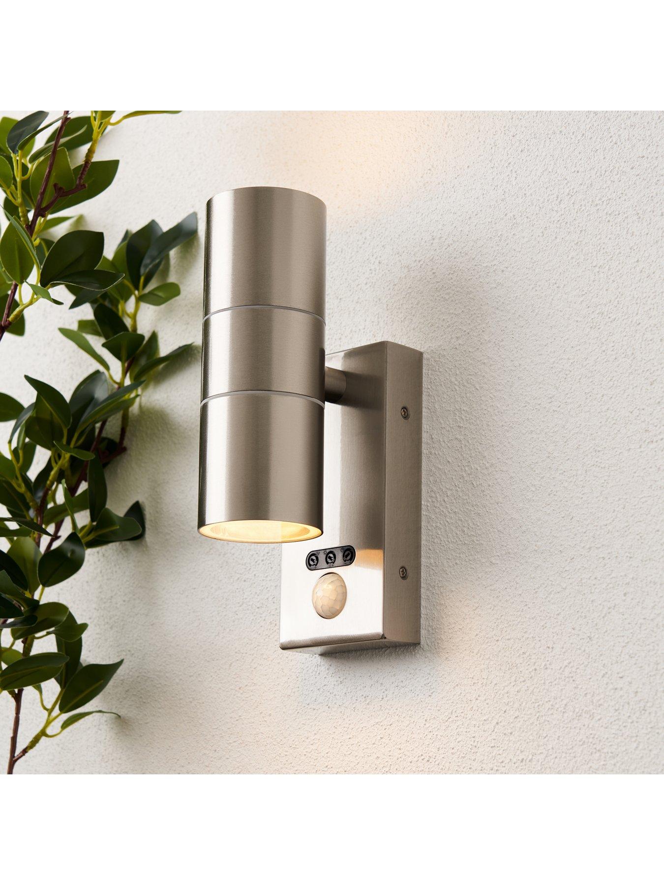 Image 1 of 7 of Zinc Leto IP65 2lt GU10 Wall Light w OR PIR SST
