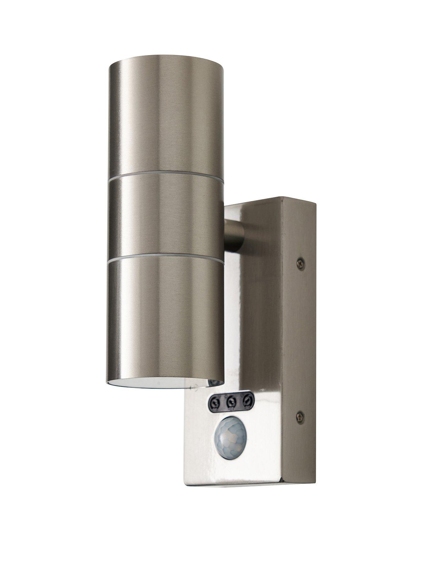 Image 2 of 7 of Zinc Leto IP65 2lt GU10 Wall Light w OR PIR SST