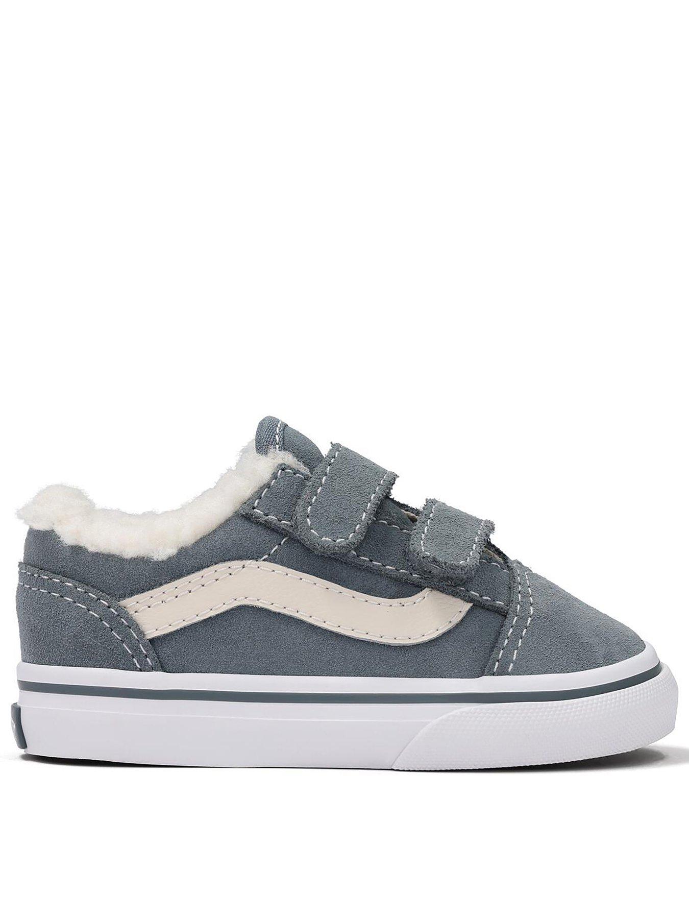 vans-toddler-old-skool-velcro-trainers-greyfront