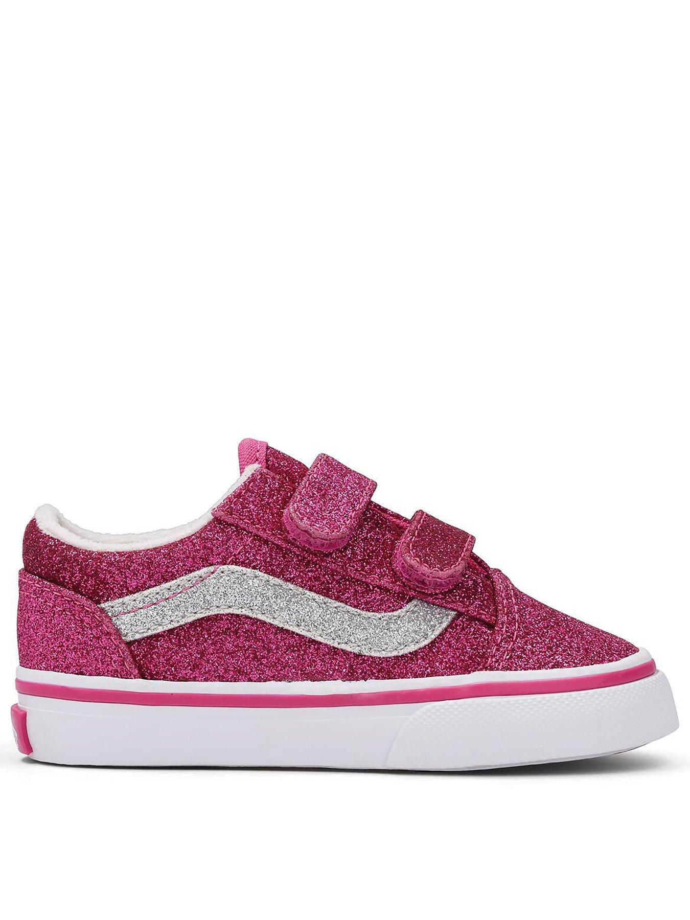 Image 1 of 2 of Vans Toddler Old Skool Velcro Trainers - Pink
