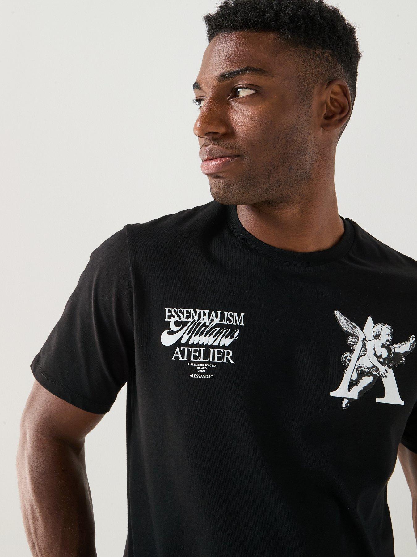 Image 5 of 6 of Alessandro Zavetti Alessandro Zavetti Putto Graphic Backprint T-shirt - Black