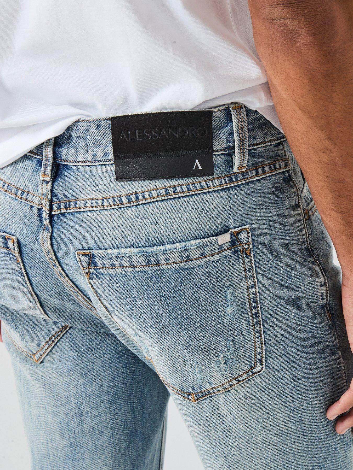 Image 4 of 4 of Alessandro Zavetti Spiaggia Loose Fit Jeans - Light Wash