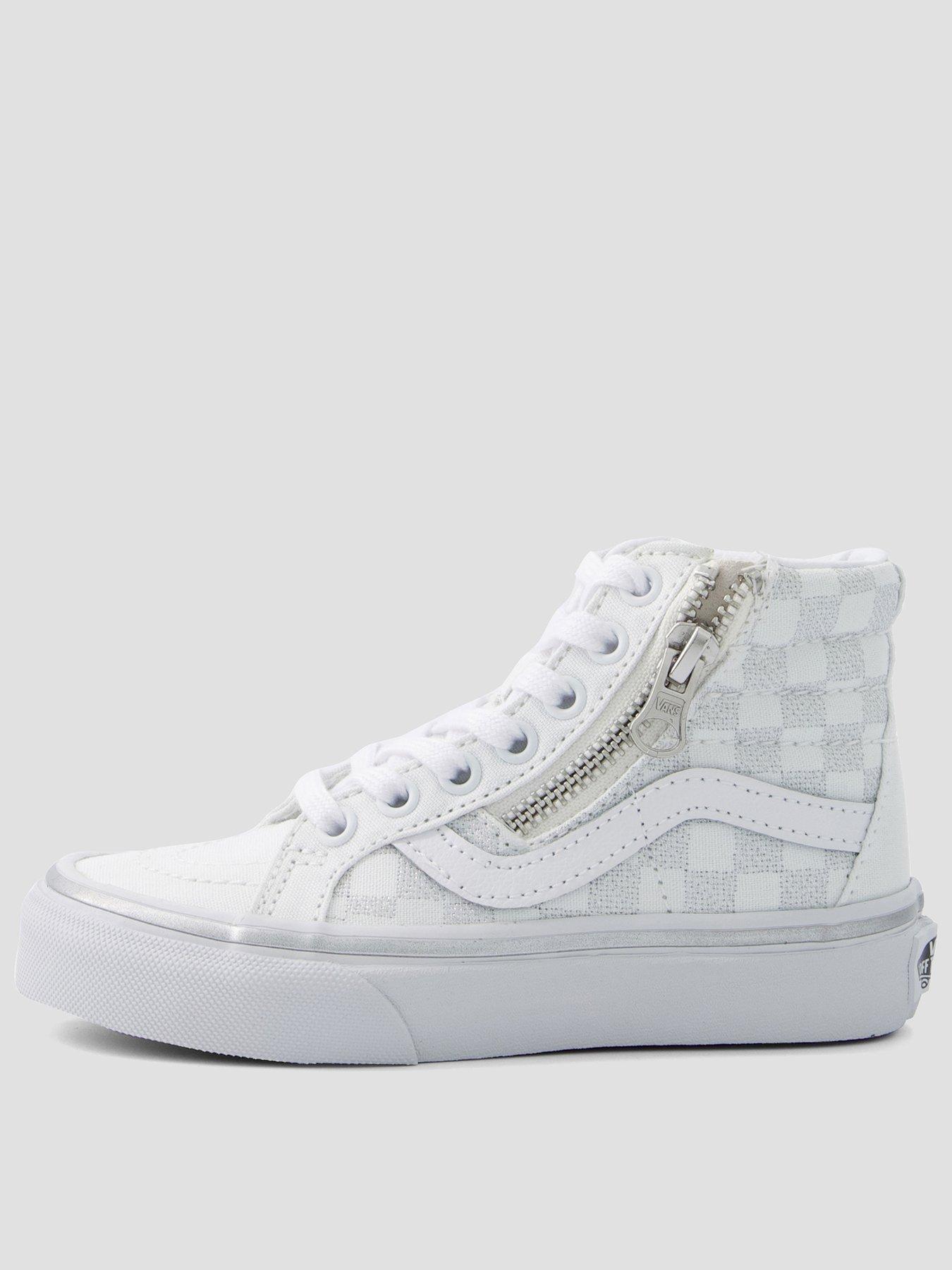 vans-kids-unisex-sk8-hi-reissue-side-zip-shoes-metallic-checkerboard-silver