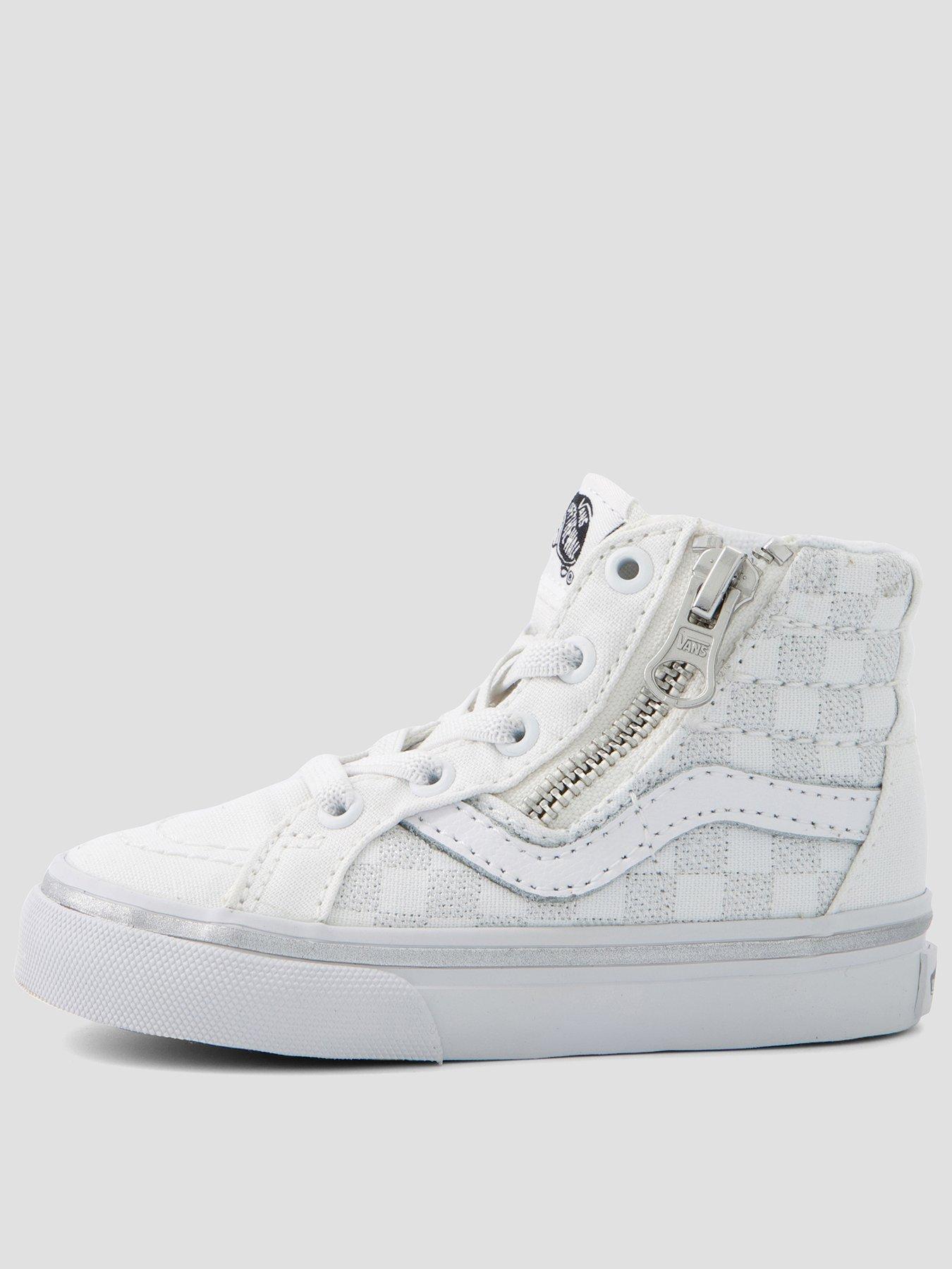 Vans Toddler Boys Sk8-Hi Reissue Side Zip Shoes - Metallic Checkerboard Silver