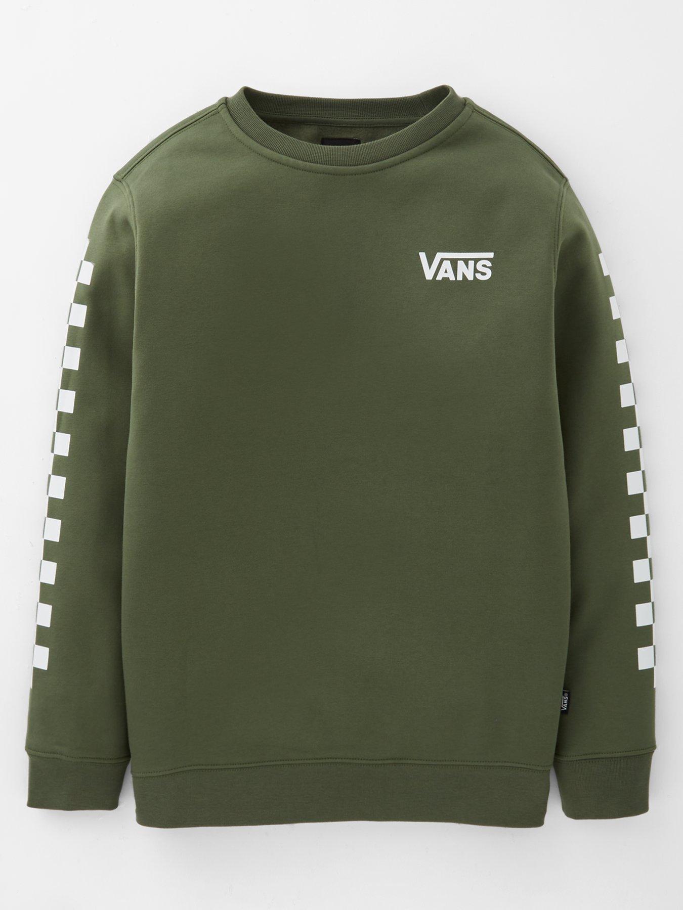 Vans Boys Exposition Check Il Crew Sweatshirt - Khaki - Green