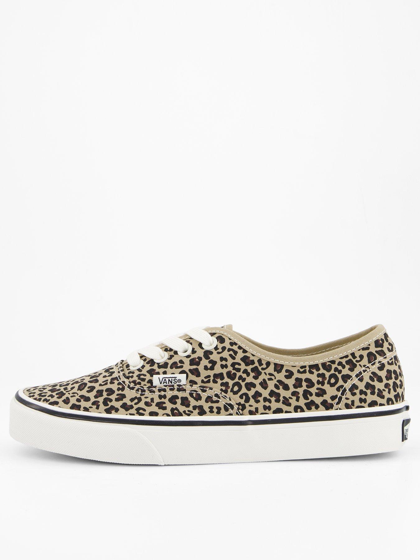Vans Womens Authentic Canvas Shoes - Leopard Print