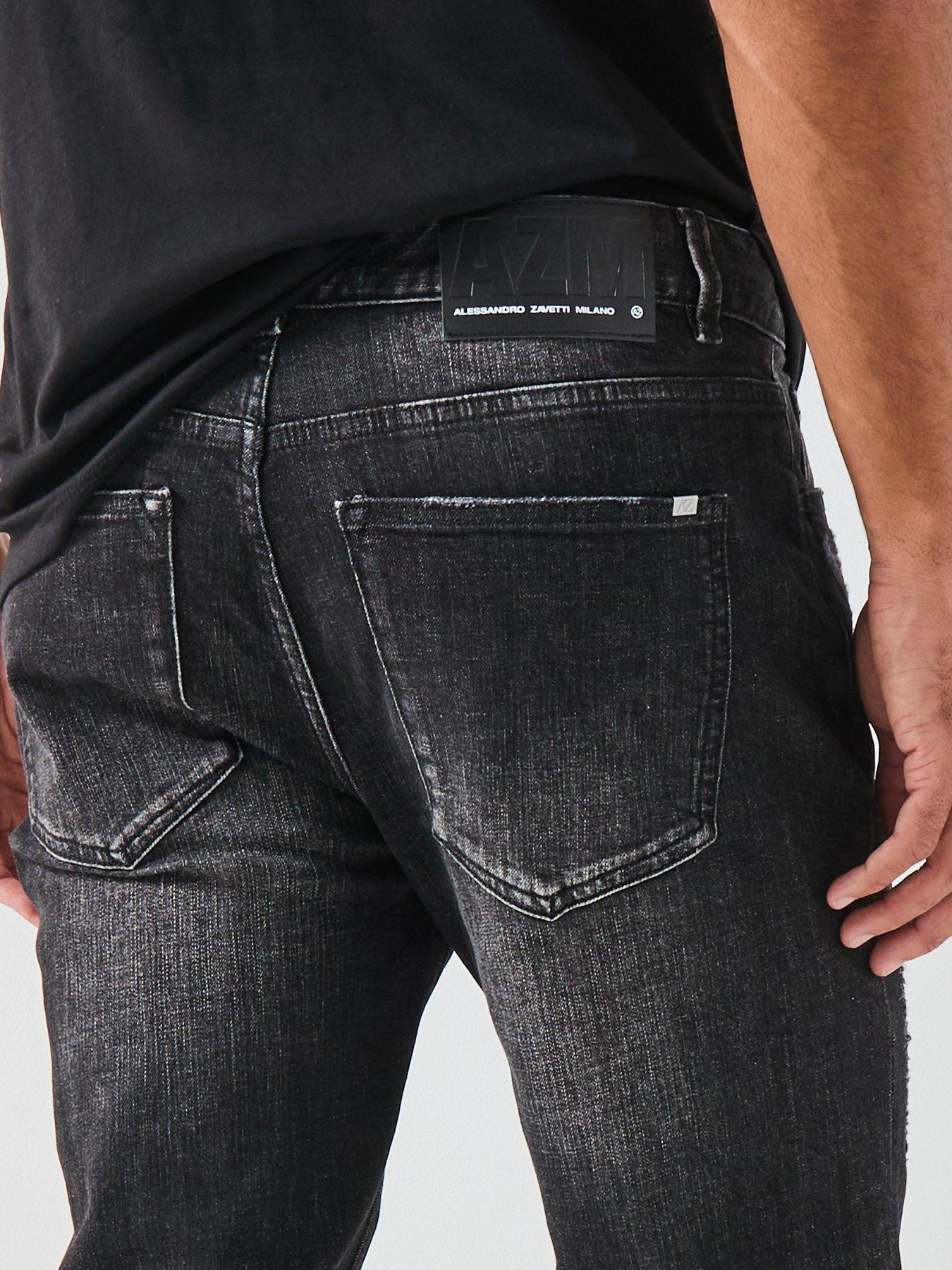 Image 4 of 5 of Alessandro Zavetti Pacelli Loose Slim Fit Jeans - Black