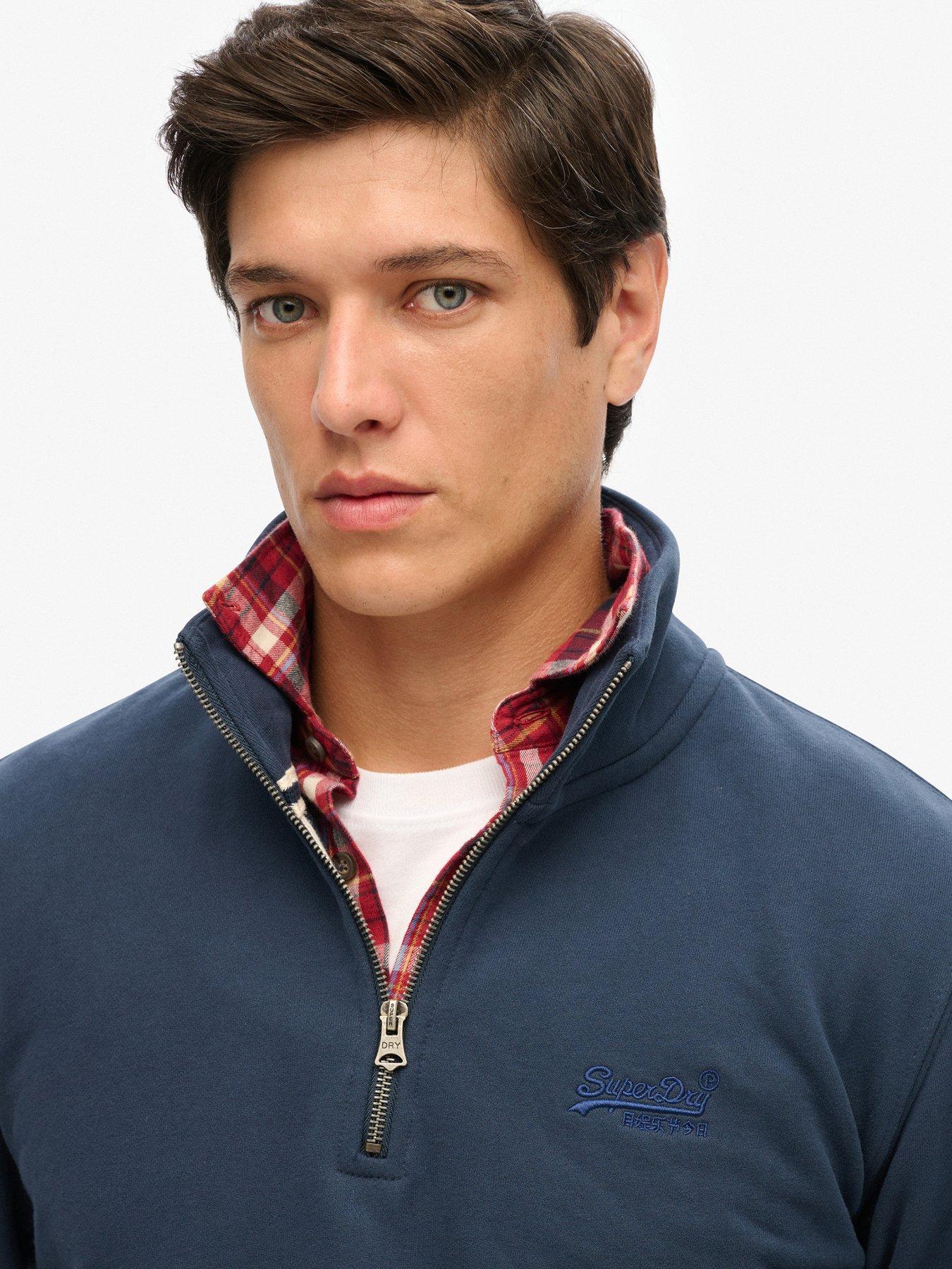 Image 3 of 5 of Superdry Essential Logo Henley Sweatshirt - Navy