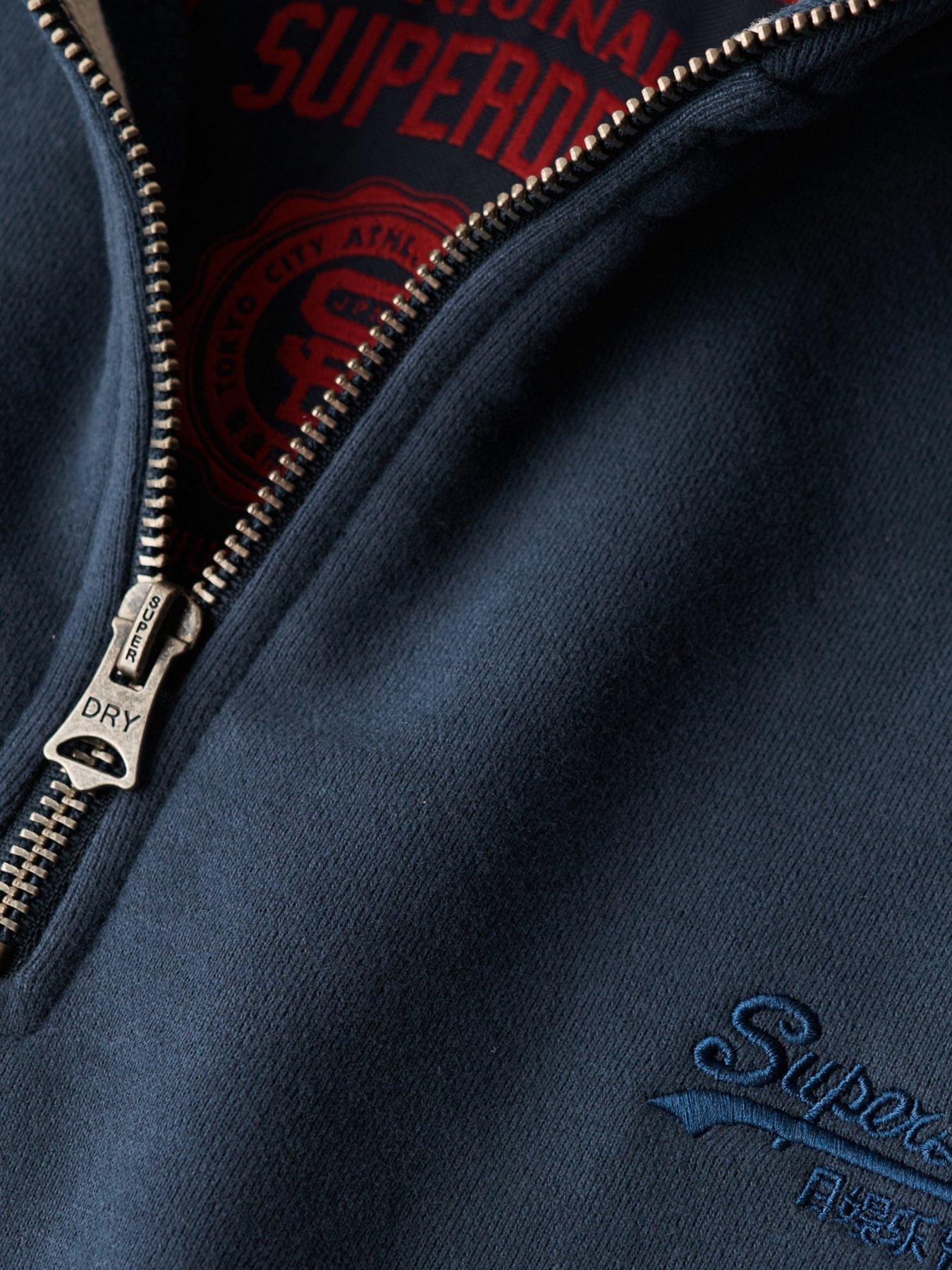 Image 4 of 5 of Superdry Essential Logo Henley Sweatshirt - Navy