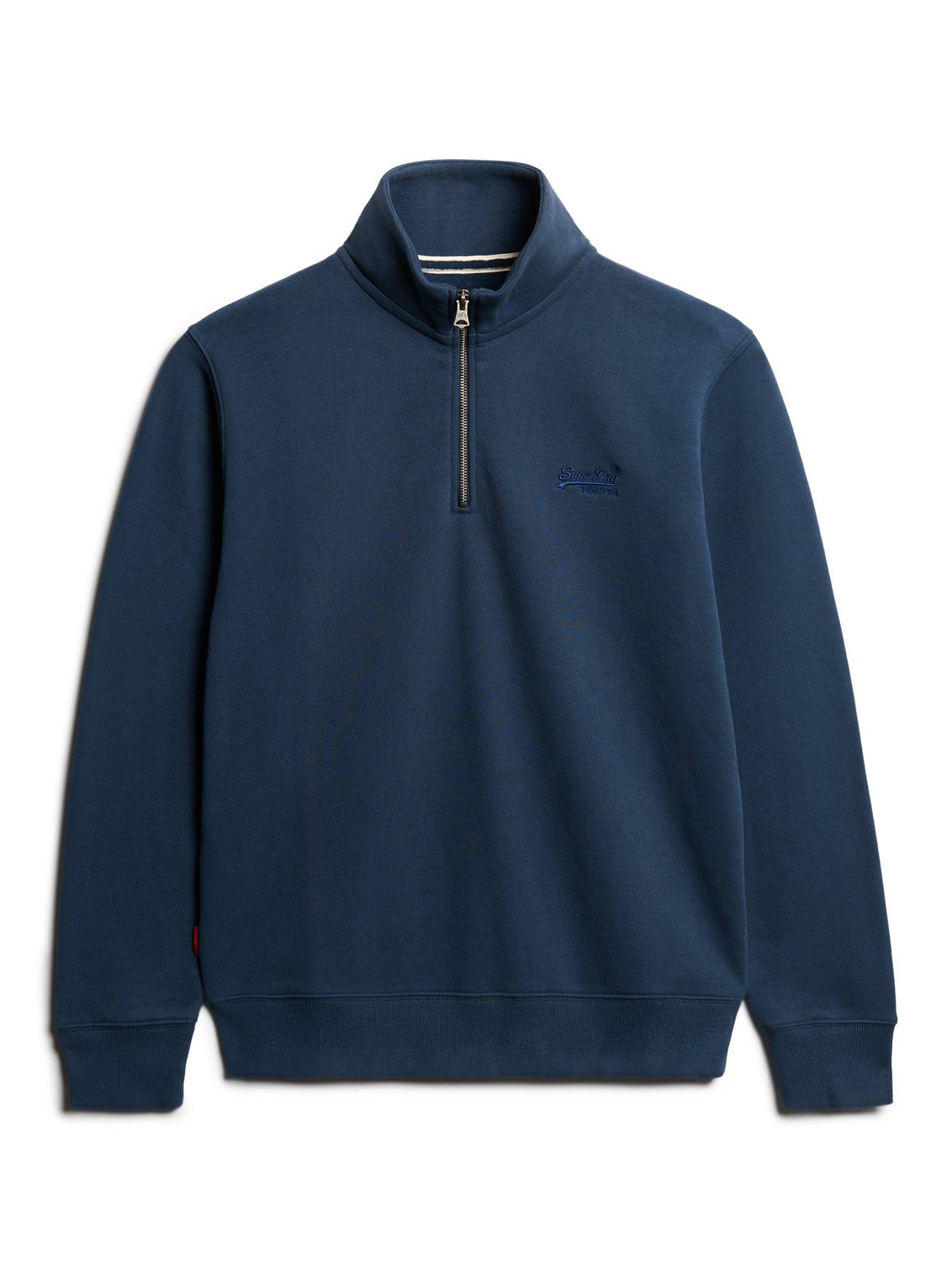 Image 5 of 5 of Superdry Essential Logo Henley Sweatshirt - Navy