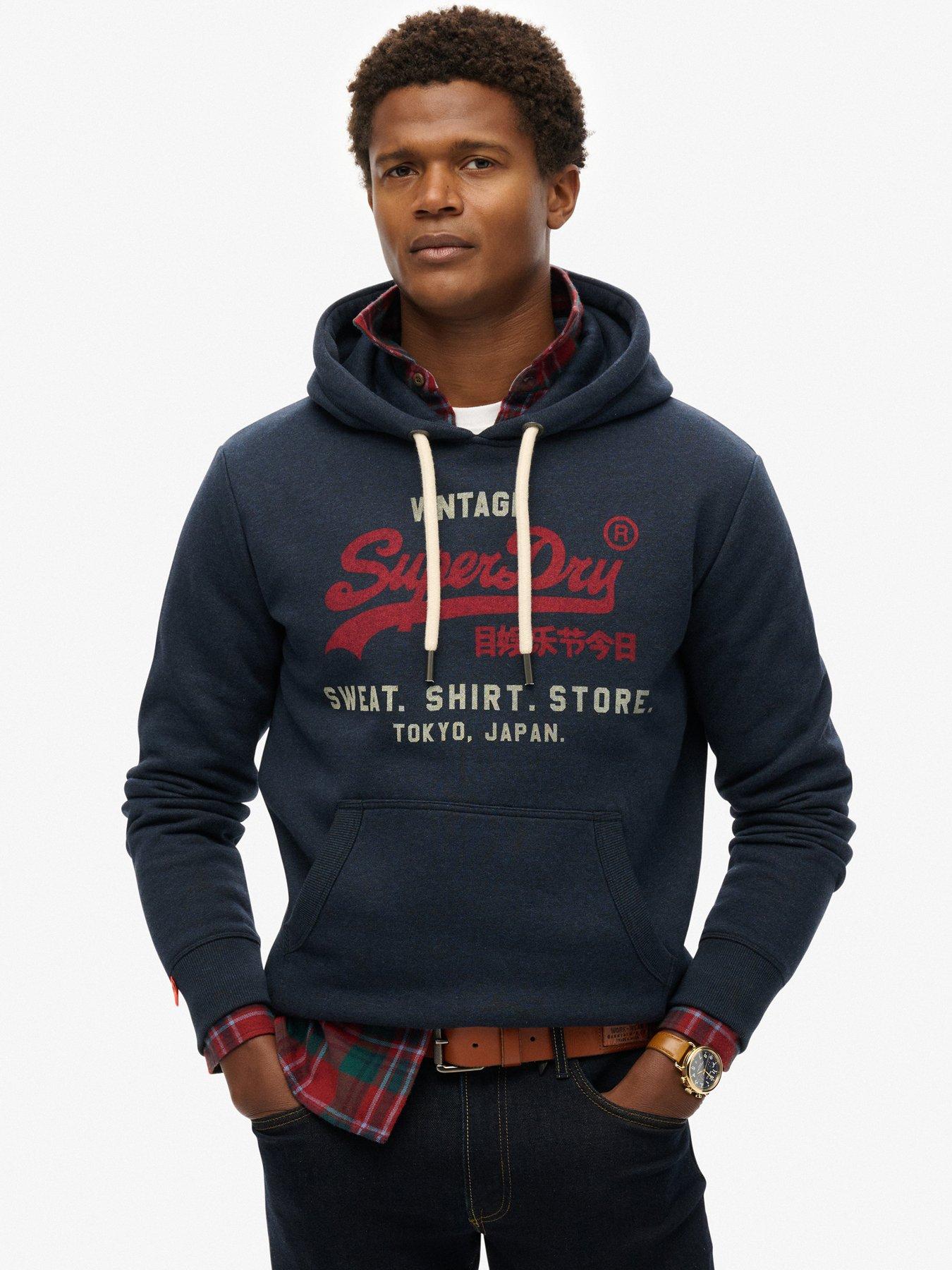 Superdry Vintage Heritage Relaxed Hoodie - Navy