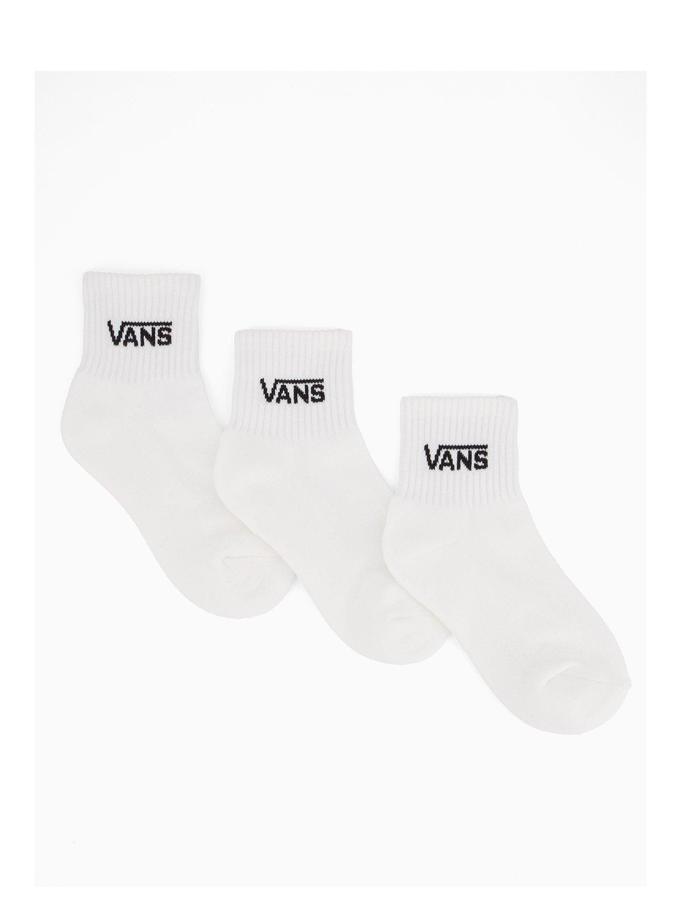 Image 1 of 3 of Vans Junior Classic Half Crew Socks - White