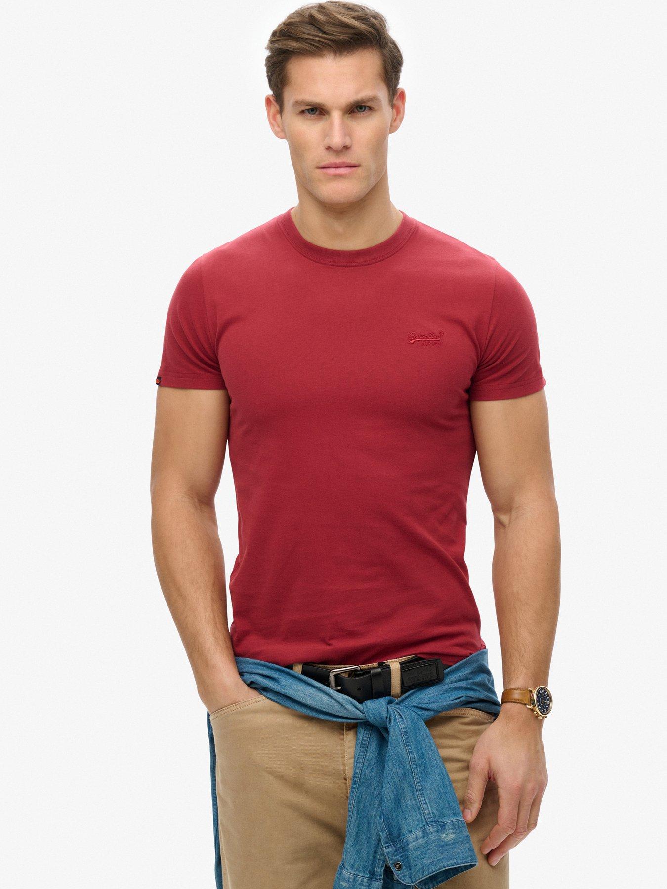 Image 1 of 4 of Superdry Essential Logo Embroidered T-Shirt - Red