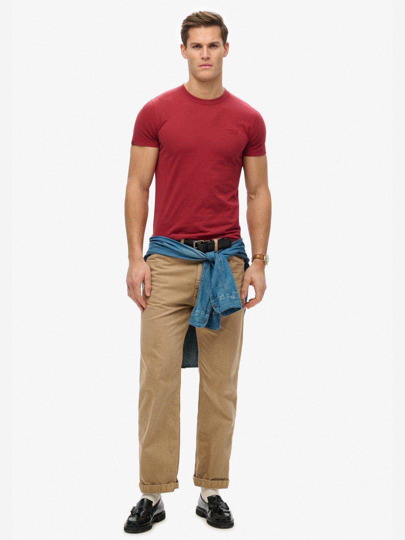 Image 2 of 4 of Superdry Essential Logo Embroidered T-Shirt - Red
