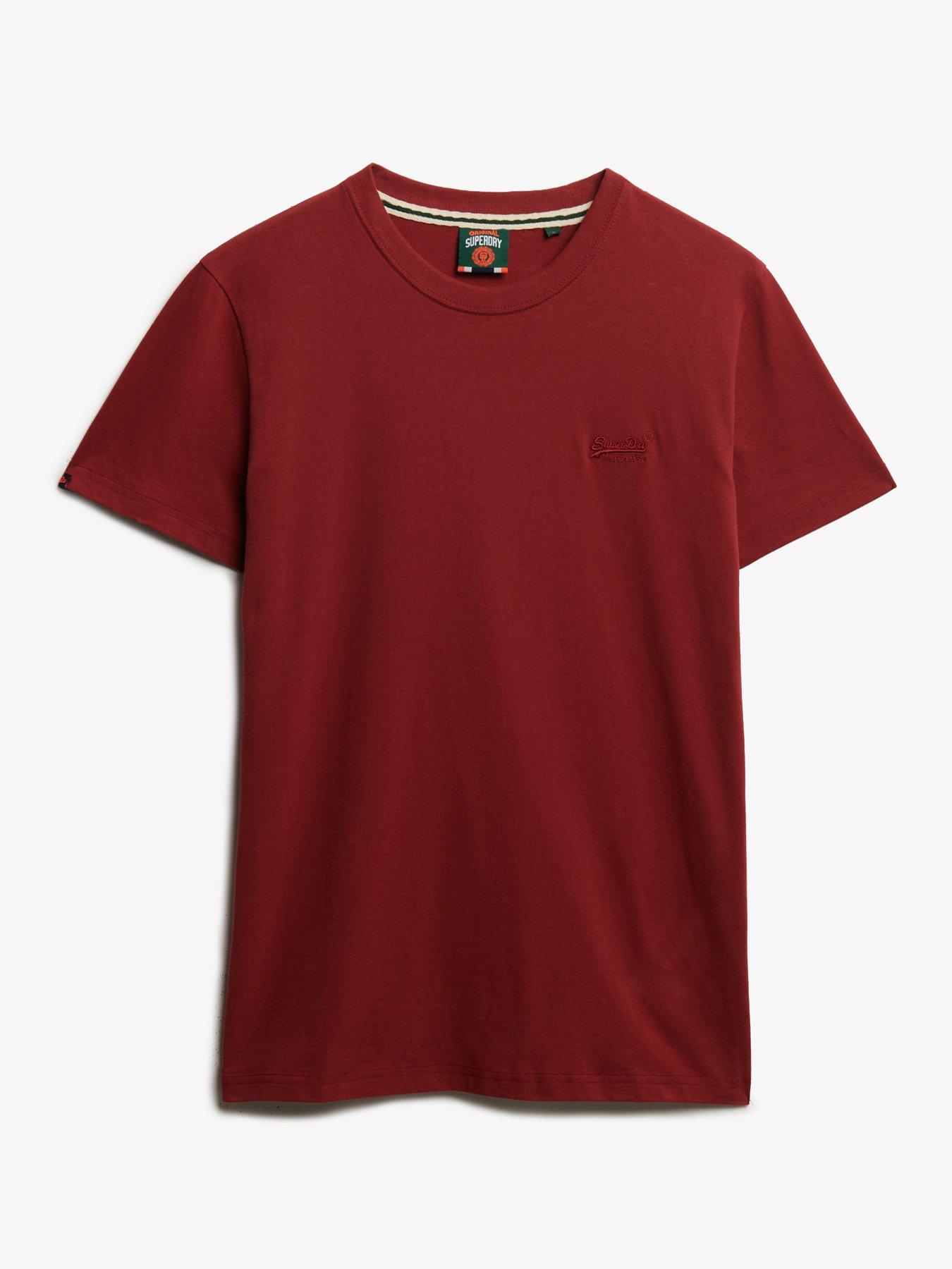 Image 4 of 4 of Superdry Essential Logo Embroidered T-Shirt - Red
