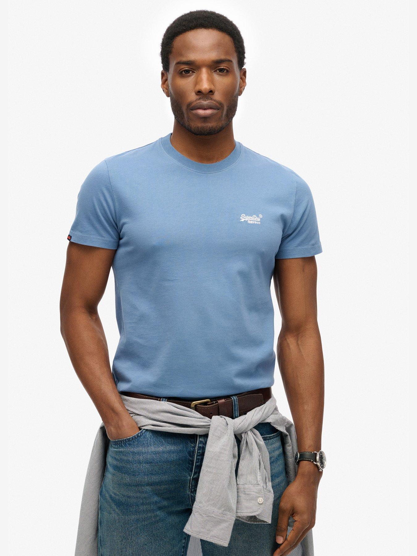 Image 1 of 3 of Superdry Essential Logo Embroidered T-Shirt - Blue