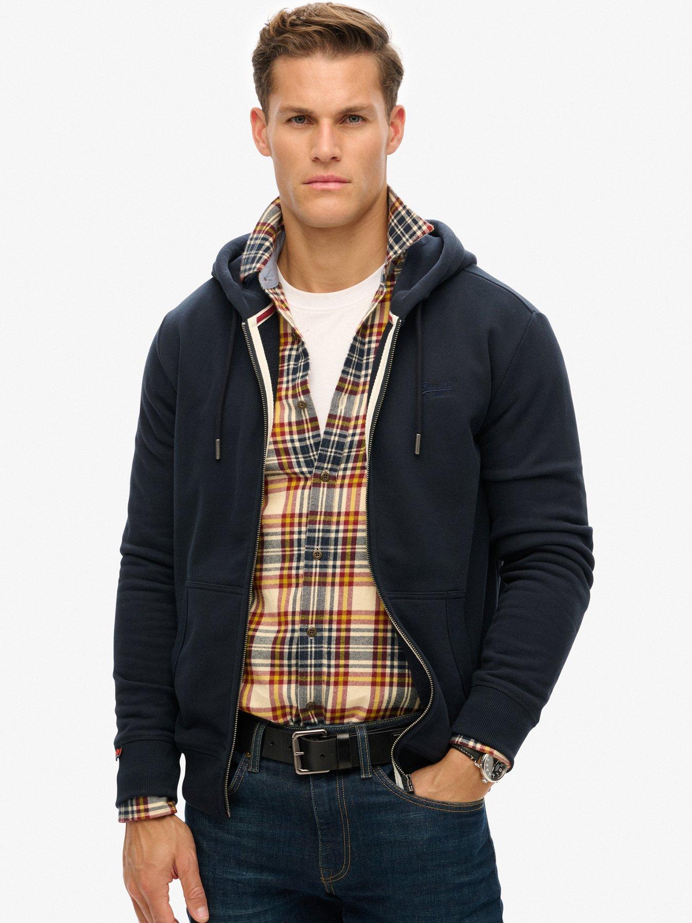 Image 1 of 5 of Superdry Essential Logo Zip Hoodie - Navy