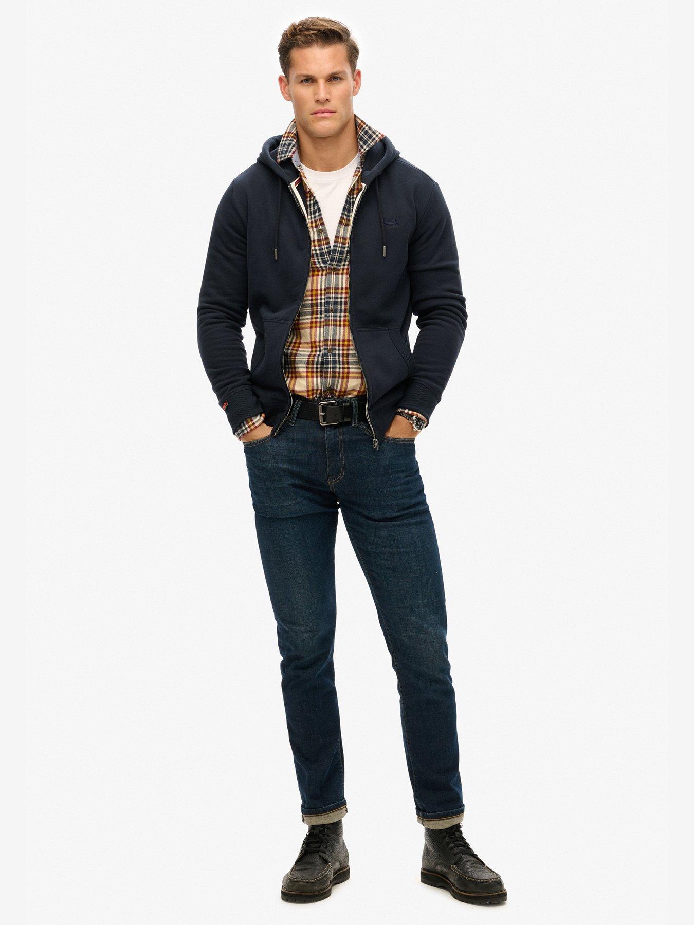 Image 2 of 5 of Superdry Essential Logo Zip Hoodie - Navy