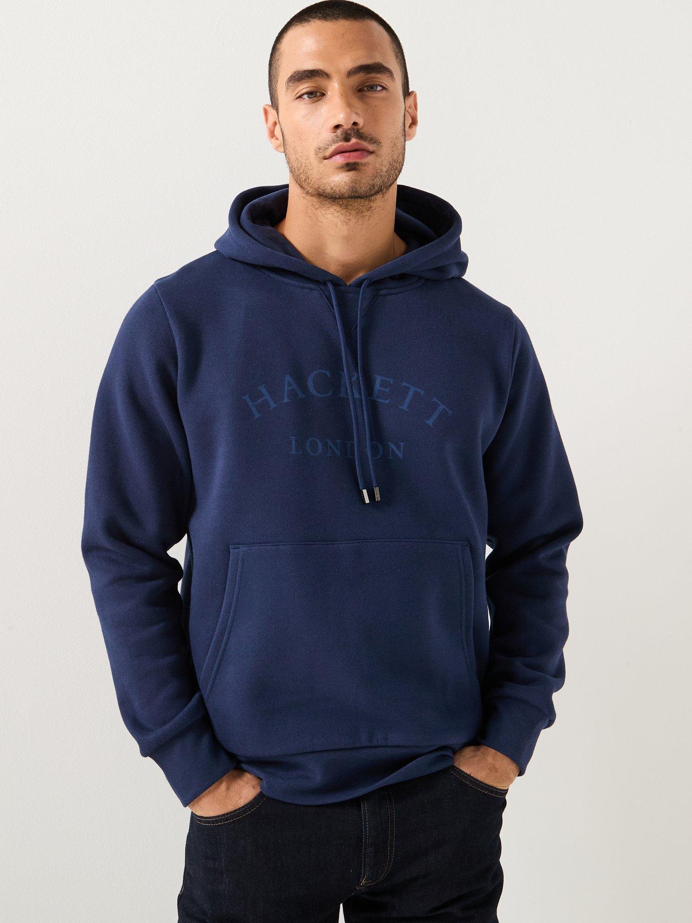 Hackett Heritage Essential Arch Logo Overhead Hoodie - Navy