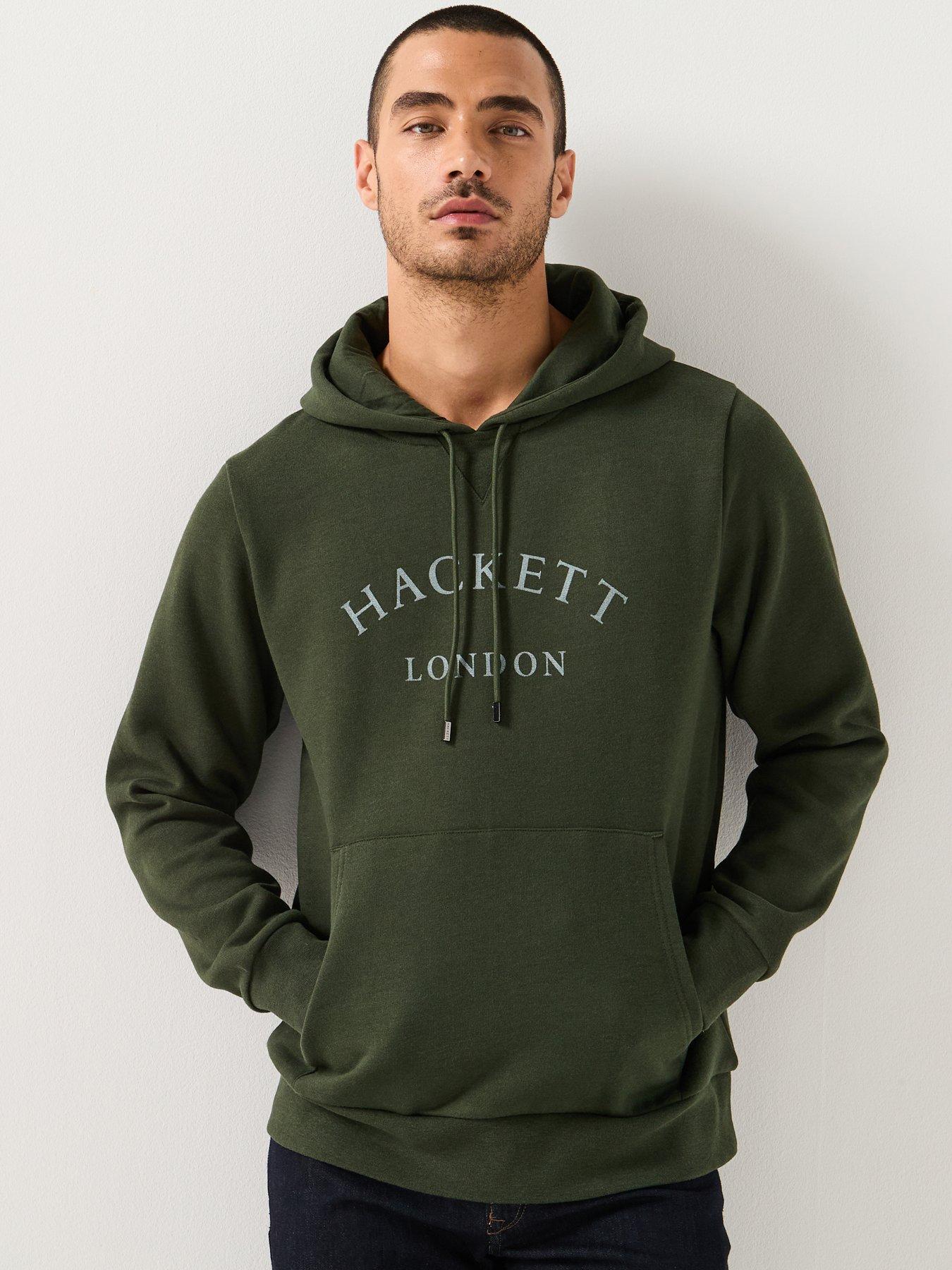 hackett-heritage-essential-arch-logo-overhead-hoodie-greenfront