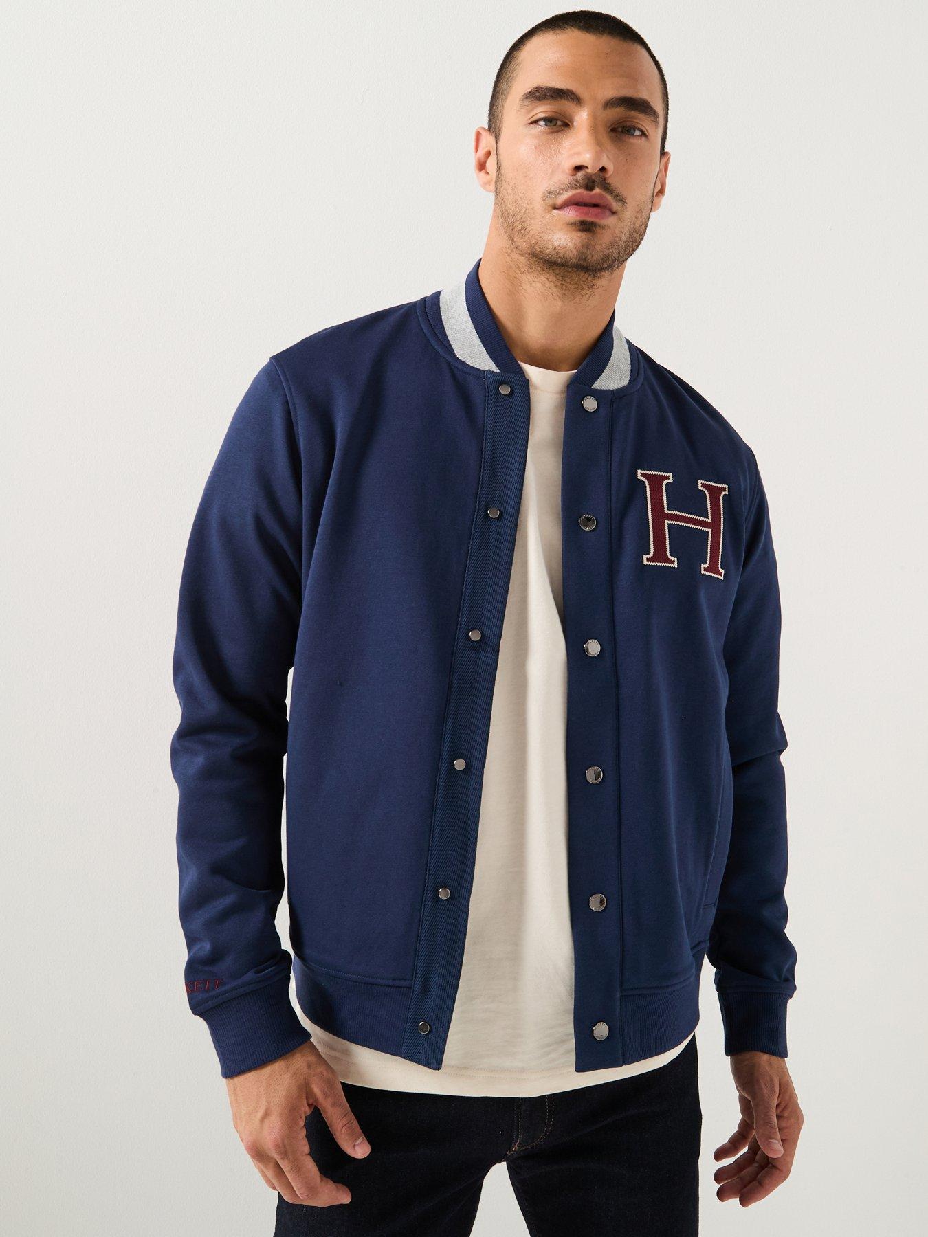 Hackett Heritage H Logo Varsity Bomber Jacket - Navy | Very Ireland