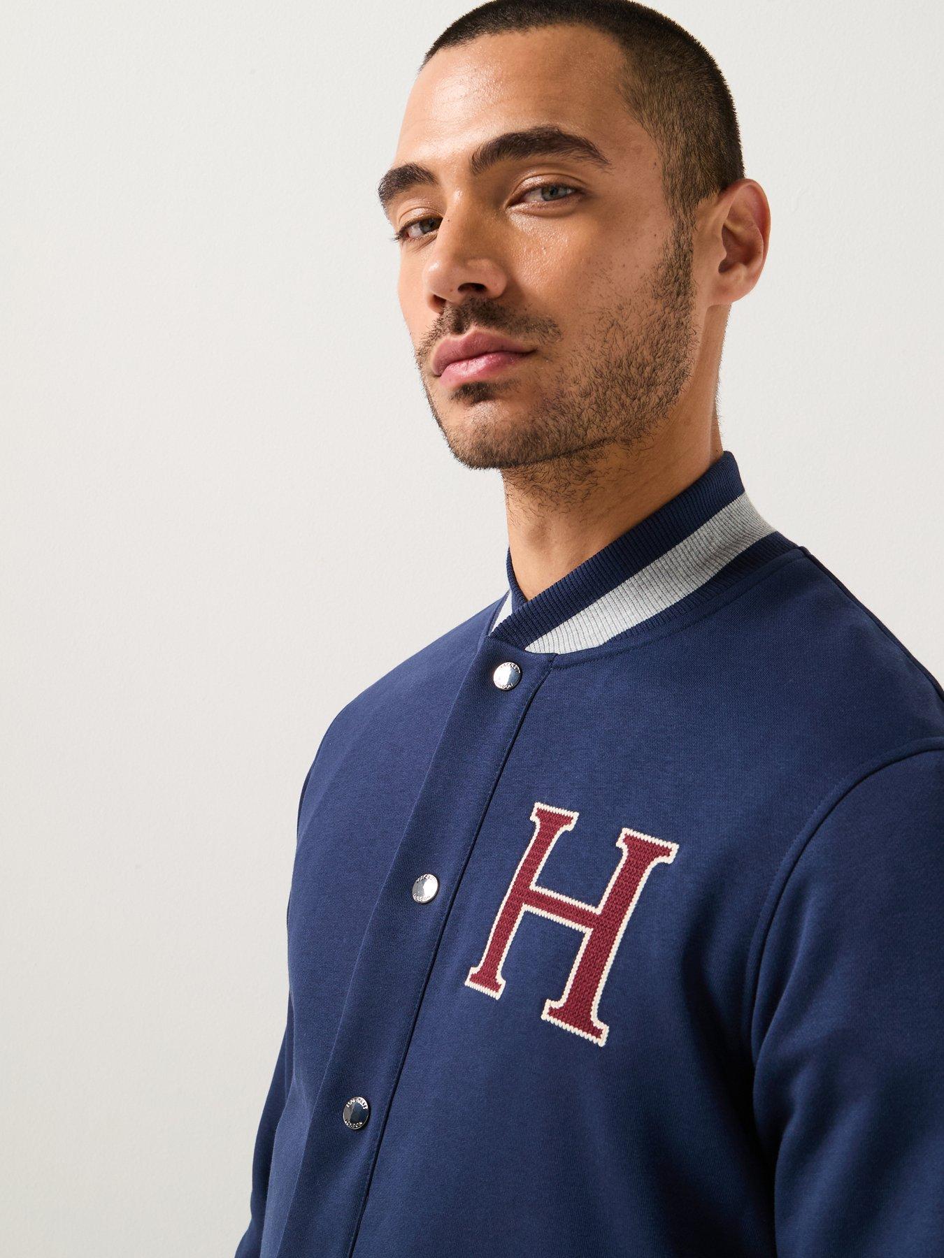 Hackett Heritage H Logo Varsity Bomber Jacket - Navy | Very Ireland